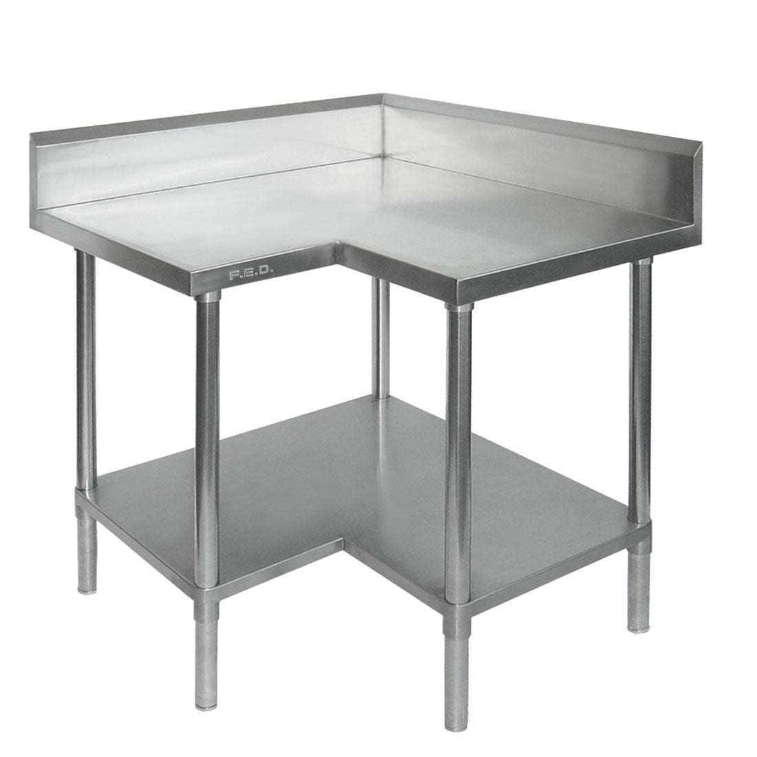 Modular Systems Economic Corner Workbench,100MM Splashback & Undershelf 0900-6-WBCB