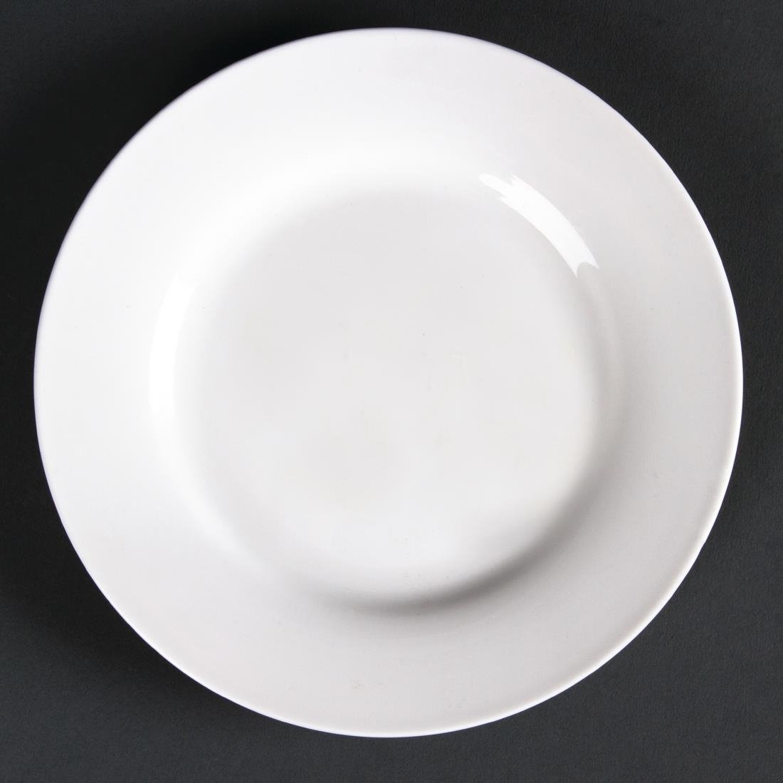 Olympia Lumina Wide Rim Round Plates White 150mm (6 Pack) - CD621
