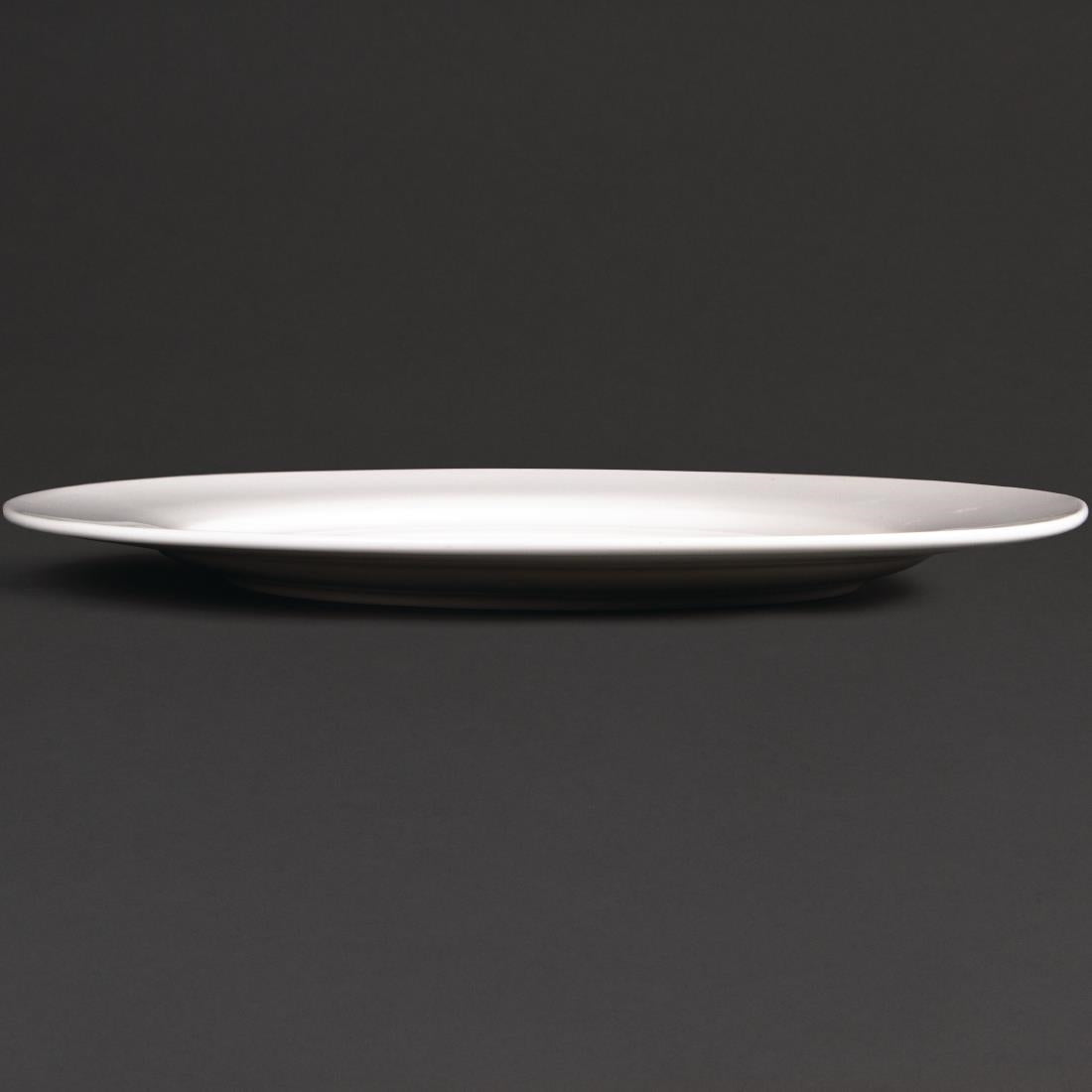 Olympia Lumina Wide Rim Round Plates 270mm (4 Pack) - CD625
