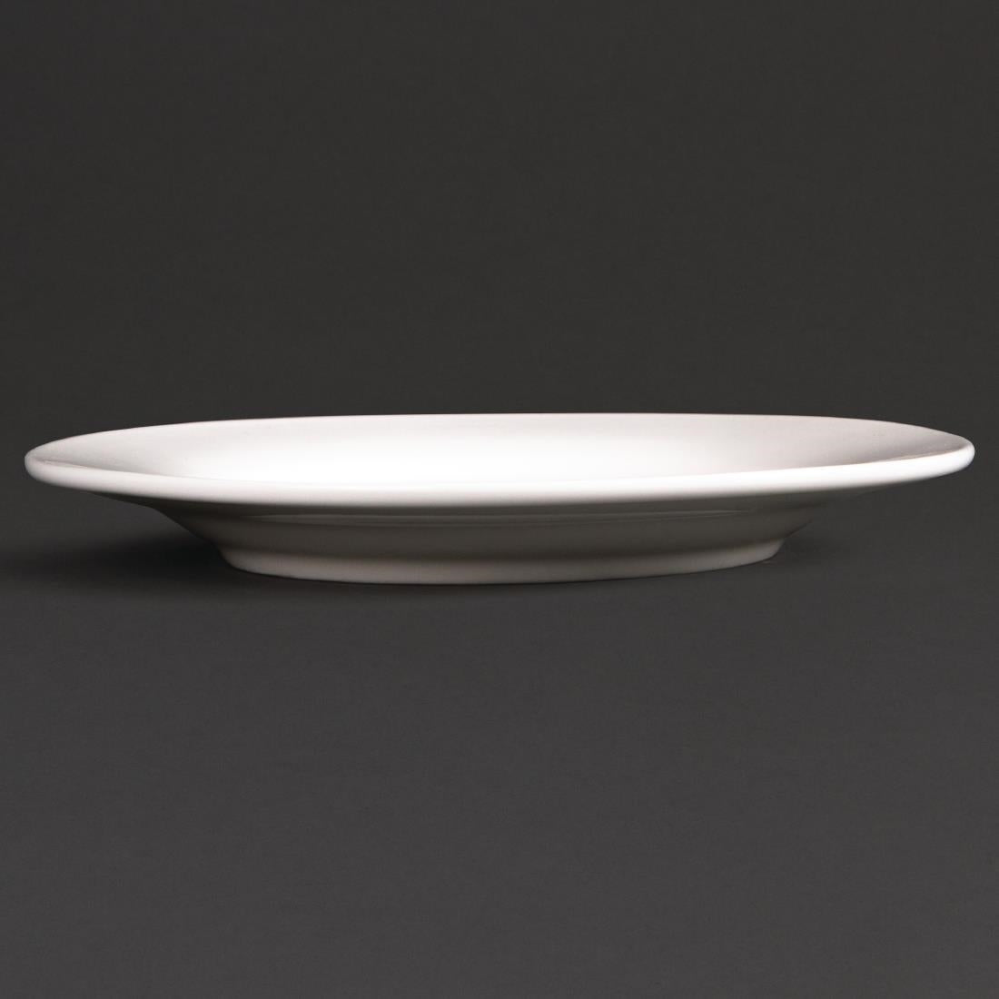 Olympia Lumina Wide Rim Round Plates White 150mm (6 Pack) - CD621