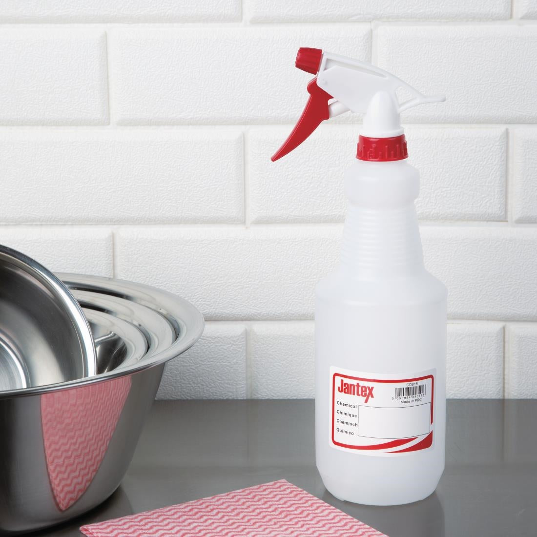 Jantex Colour Coded Spray Bottles Red 750ml - CD815