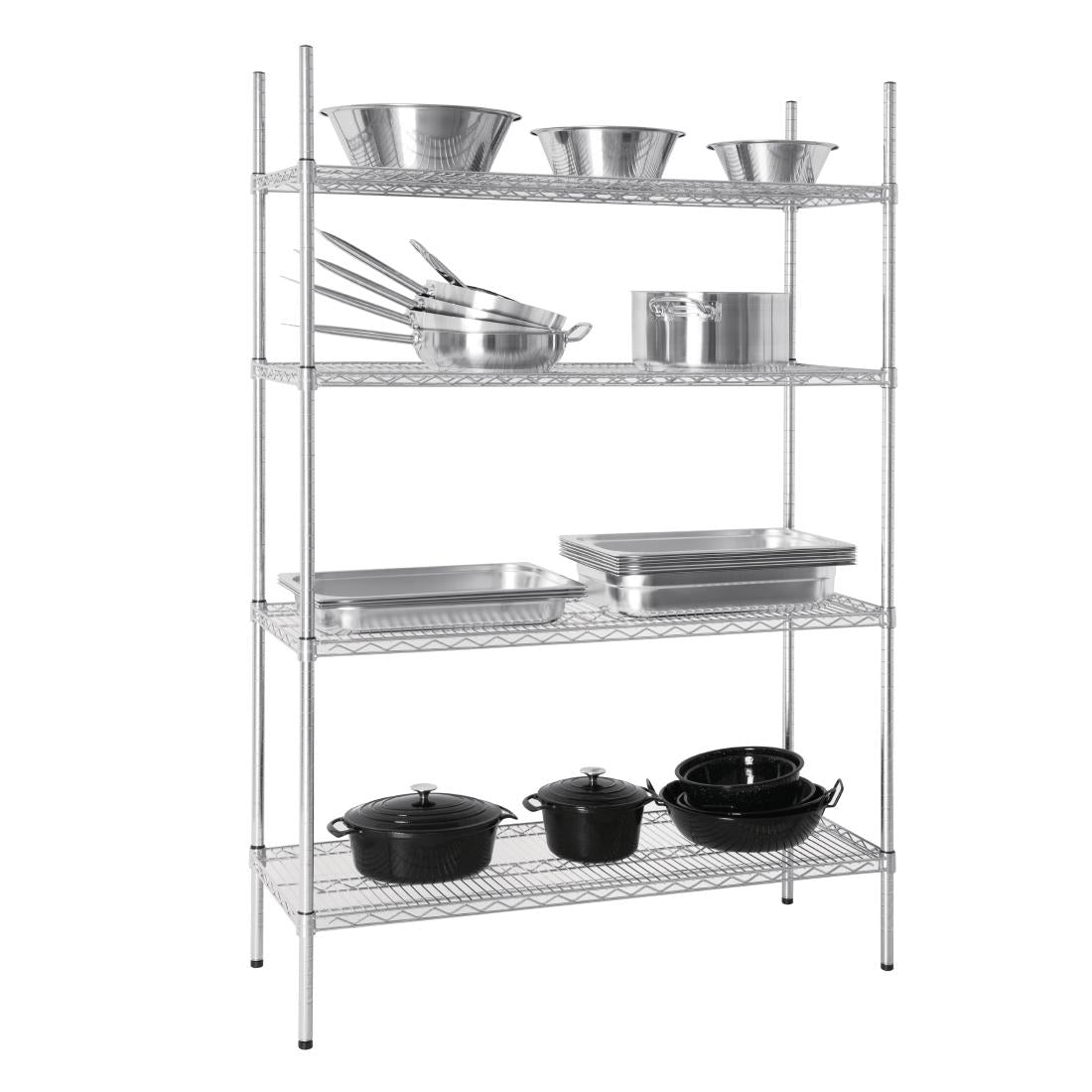 Vogue 4 Tier Wire Shelving Kit - 1220x460mm - L928