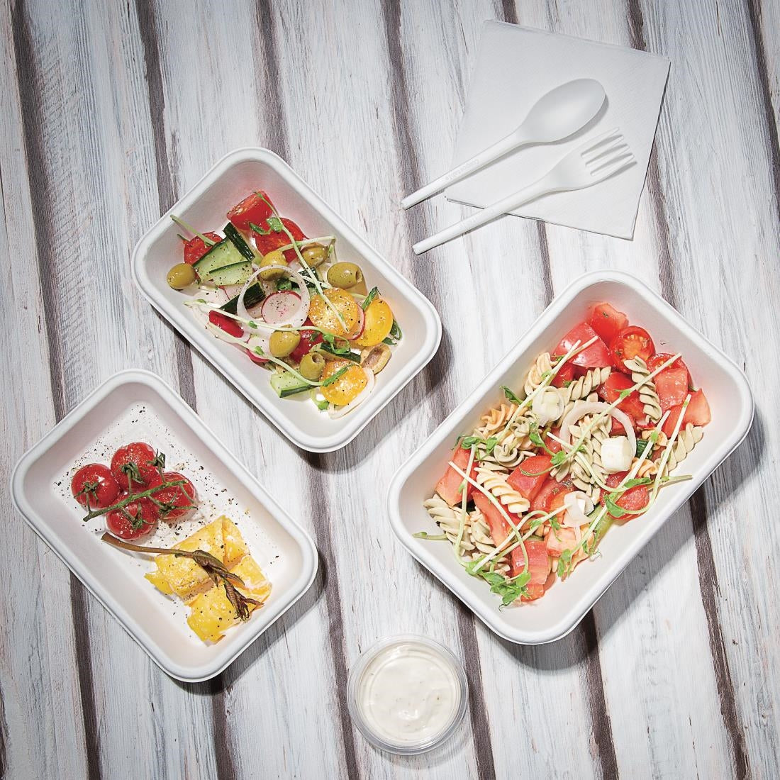 Fiesta Compostable Bagasse Food Trays 910ml (Pack of 50) - DW349