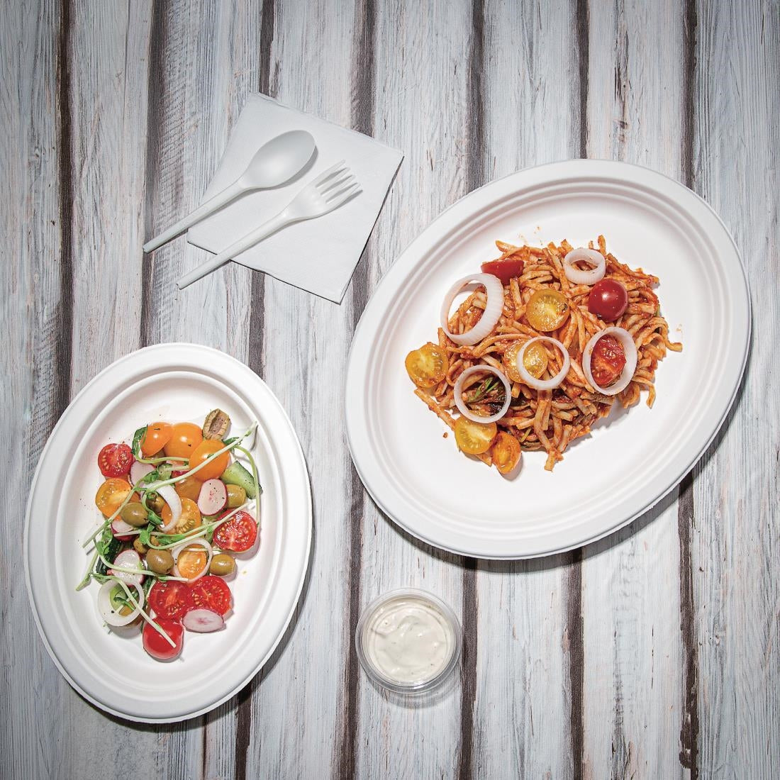 Fiesta Compostable Bagasse Oval Plates 316mm (Pack of 50) - FC535