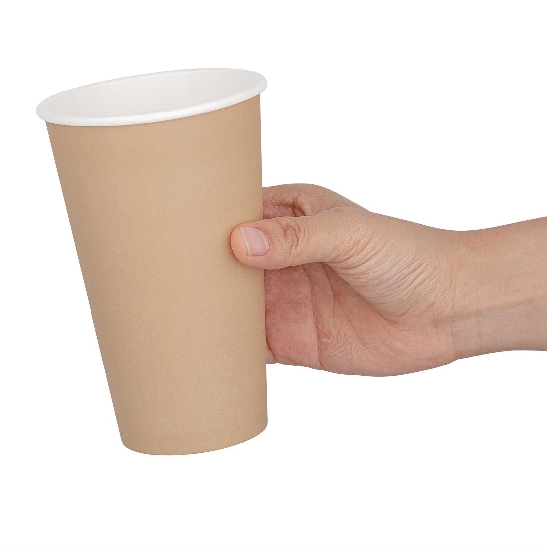 Fiesta Recyclable Takeaway Coffee Cups Single Wall Brown 450ml (Pack of 1000) - GF034