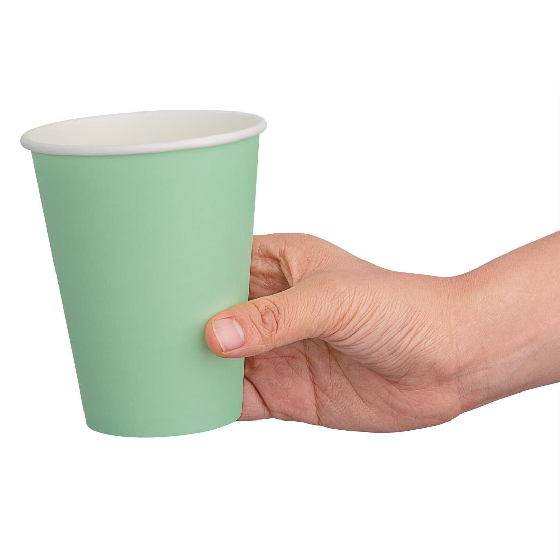 Fiesta Recyclable Takeaway Coffee Cups Single Wall Turquoise 340ml (Pack of 1000) - GP404