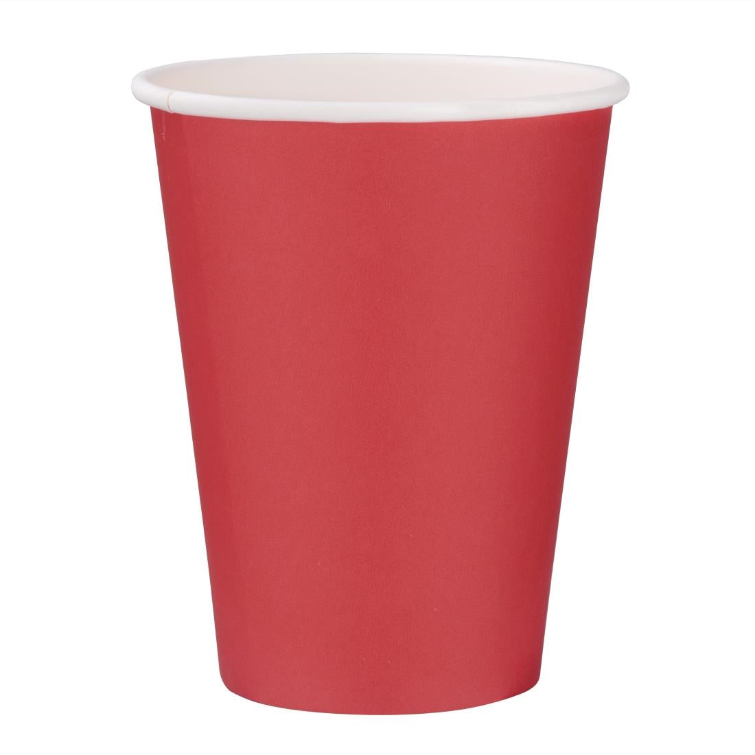 Fiesta Recyclable Takeaway Coffee Cups Single Wall Red 340ml (Pack of 50) - GP407