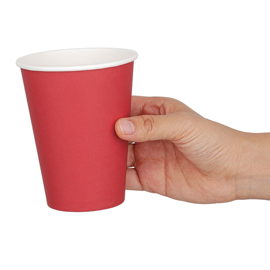 Fiesta Recyclable Takeaway Coffee Cups Single Wall Red 340ml (Pack of 50) - GP407