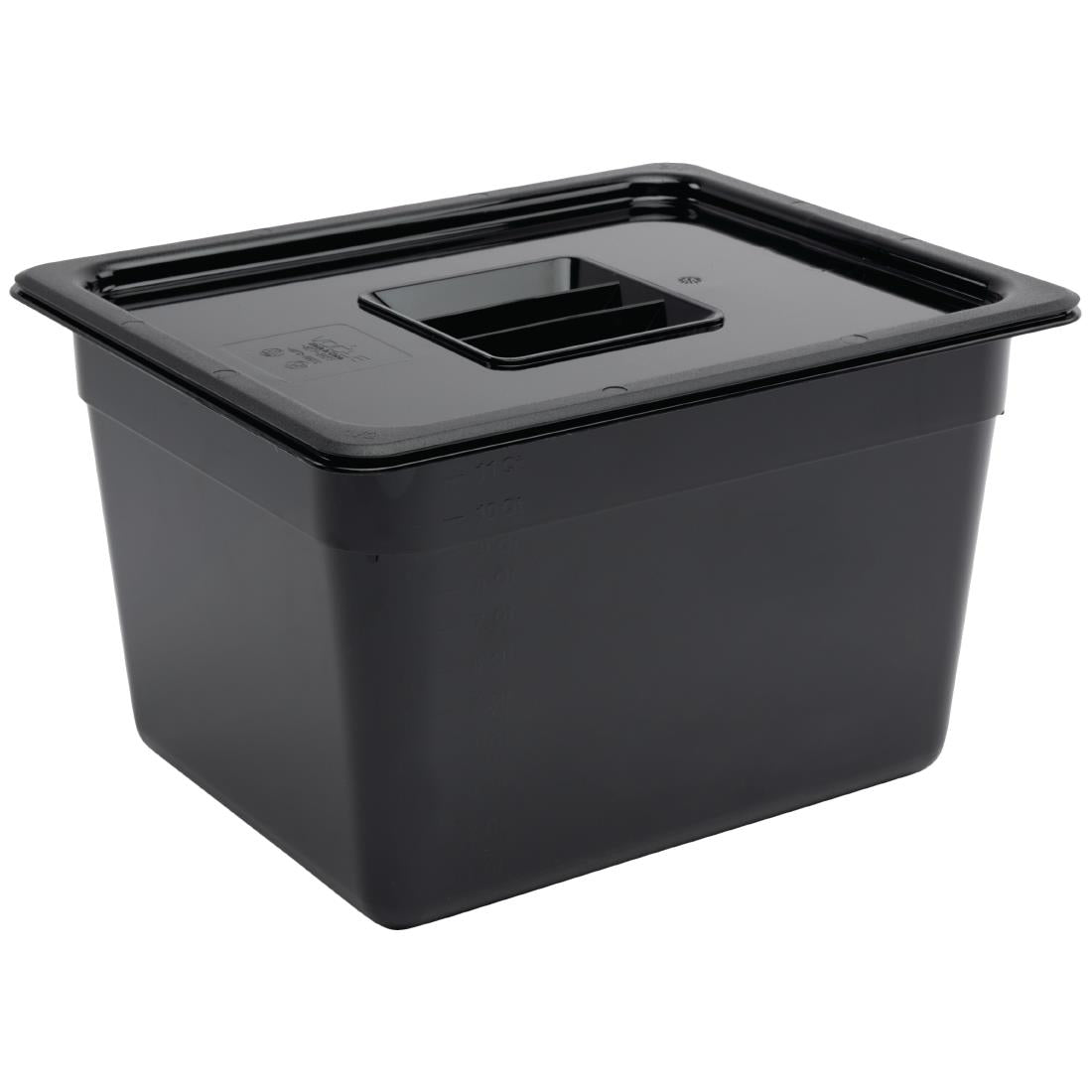 Vogue Black Polycarbonate 1/2 Gastronorm Tray 200mm - U461