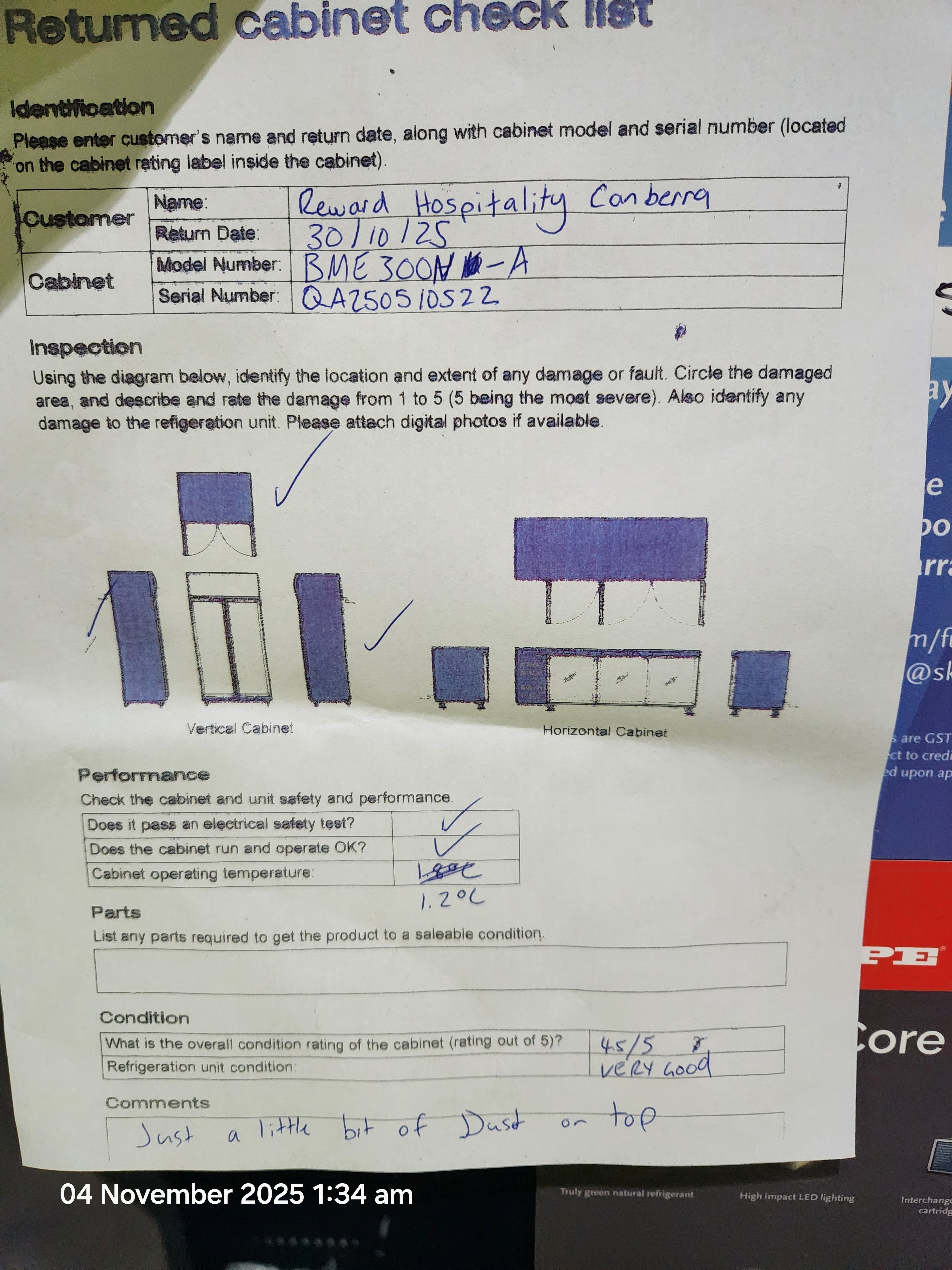 CLEARANCE - BME300N-A 1 Glass Door Display Fridge - BME300N-A-QA250510522