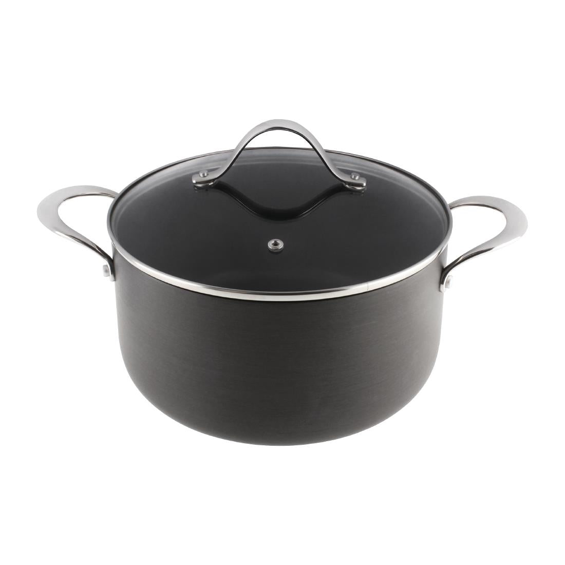 Vogue Anodised Aluminium Non-Stick Casserole Pan 240mm - CN950