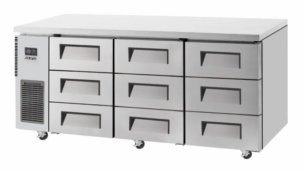 Skipio Nine Drawer Underbench Fridge - 1800mm Wide SUR18-3D-9