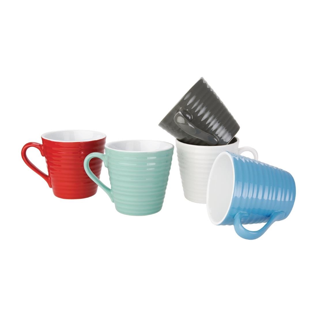Olympia Cafe Mug Charcoal Ripple - 340ml (Box 6) - DH634