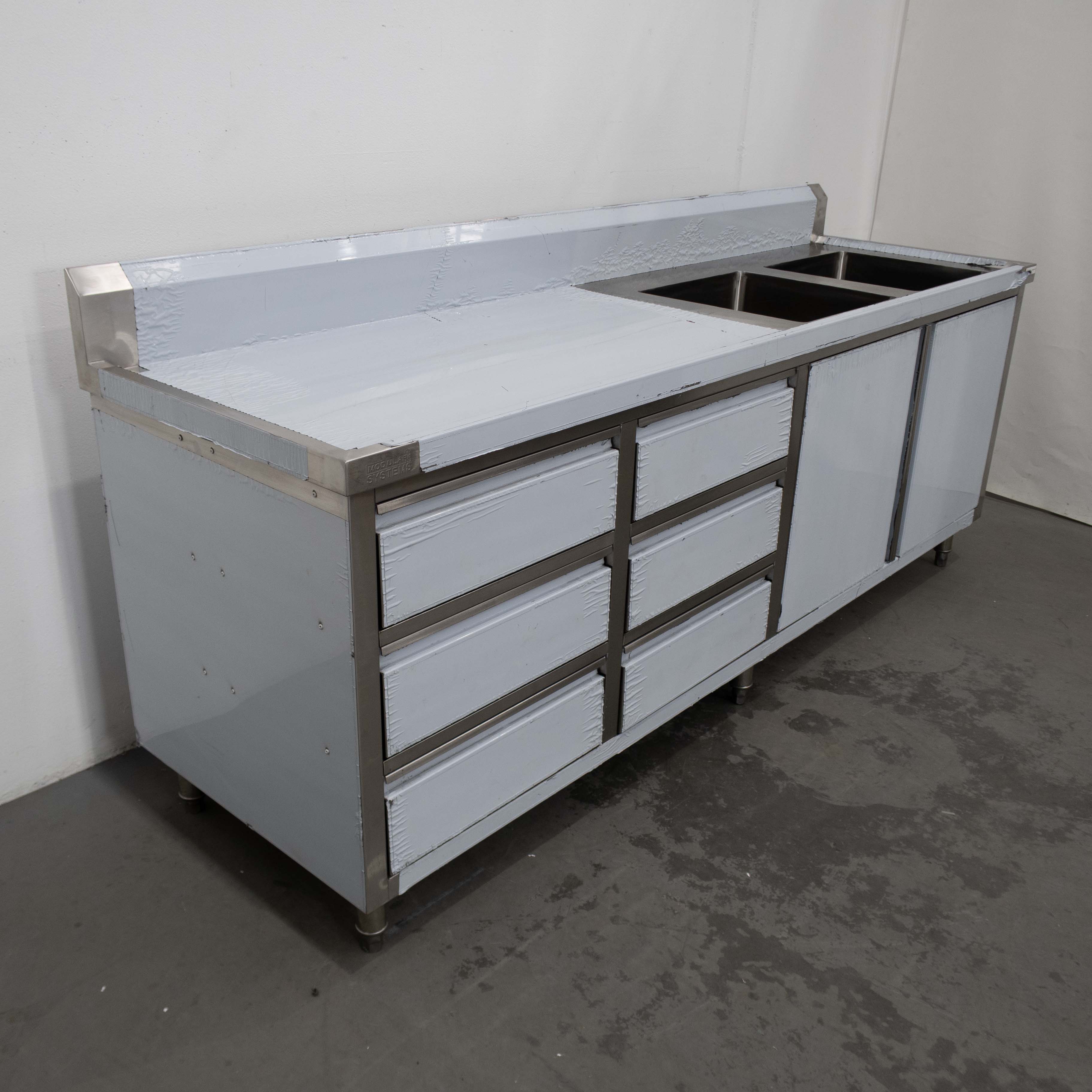 Modular Systems DSC-2400R-H Stainless Steel Cabnet and Double Sink - 930001