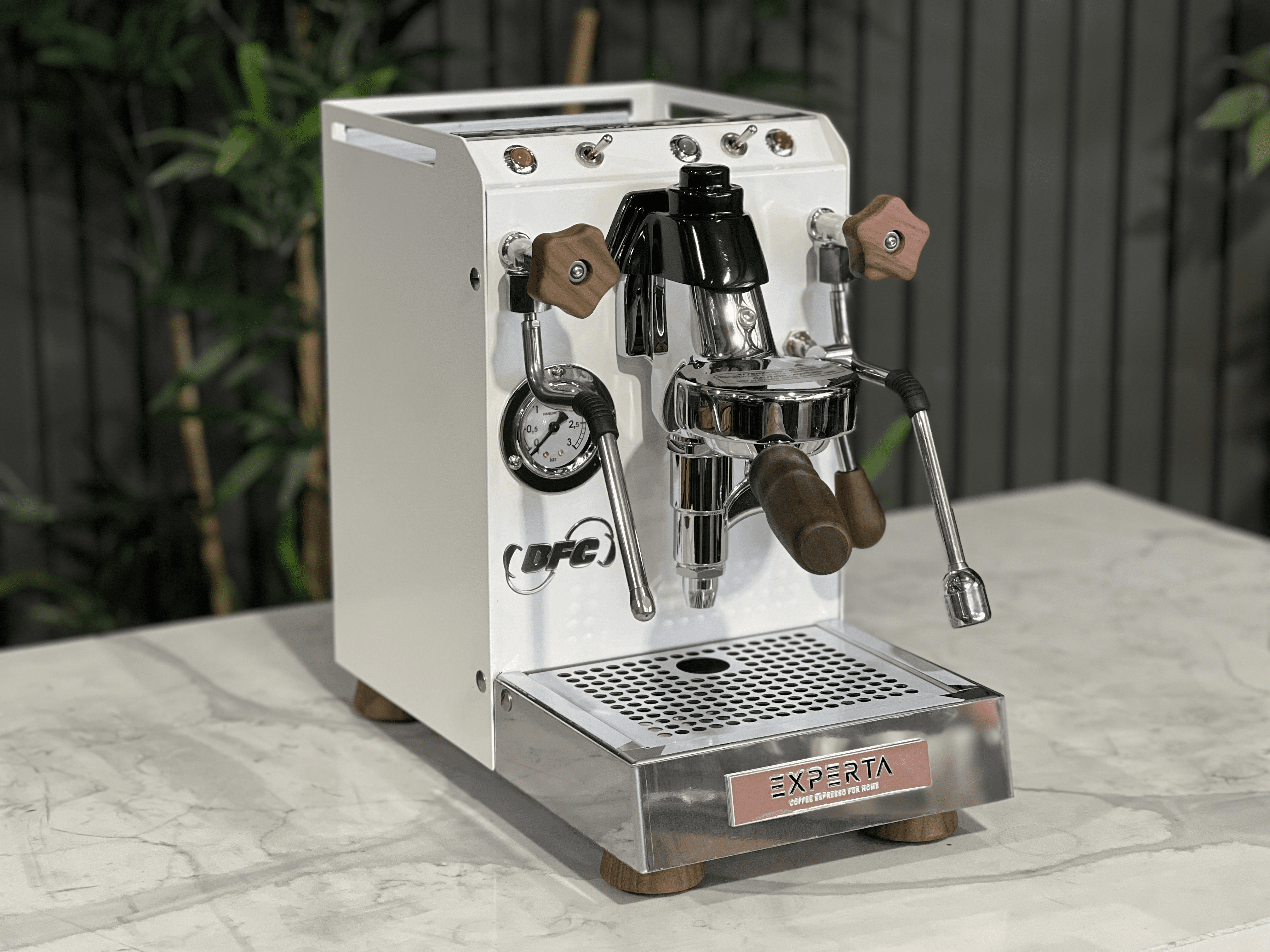 BFC Experta White - 1 Group Commercial Espresso Machine - Timber