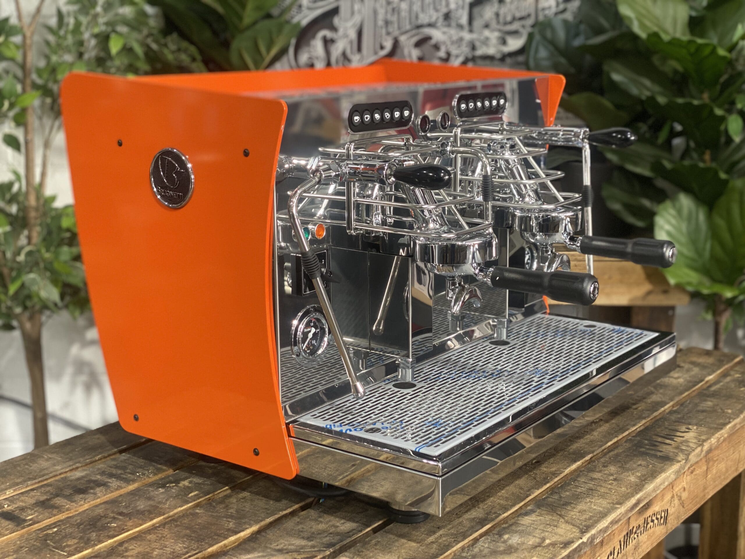Brugnetti Giulia Manufactum Custom - 2 Group Commercial Espresso Machine - Orange