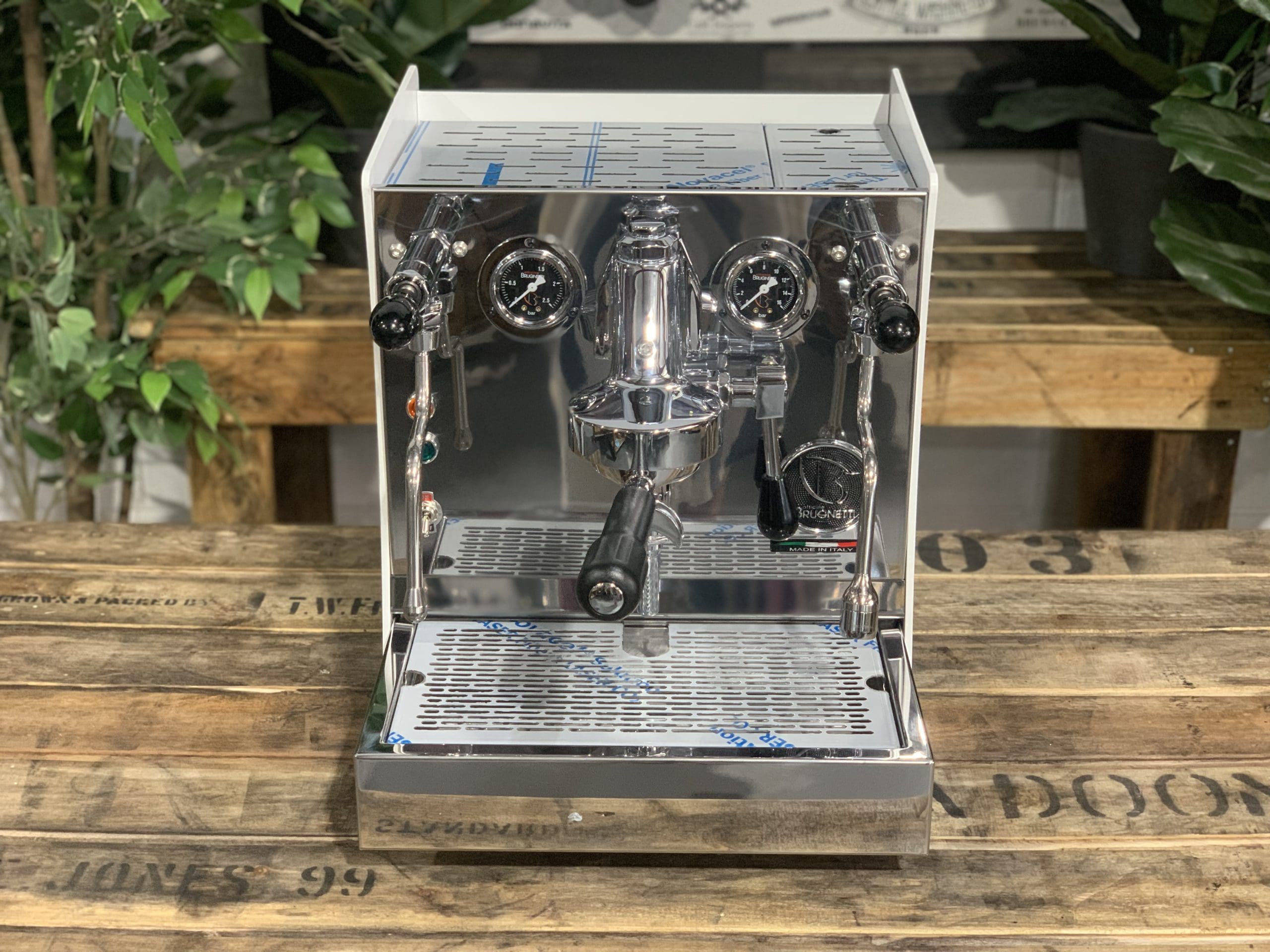 Brugnetti Giulietta White - 1 Group Commercial Espresso Machine - Stainless