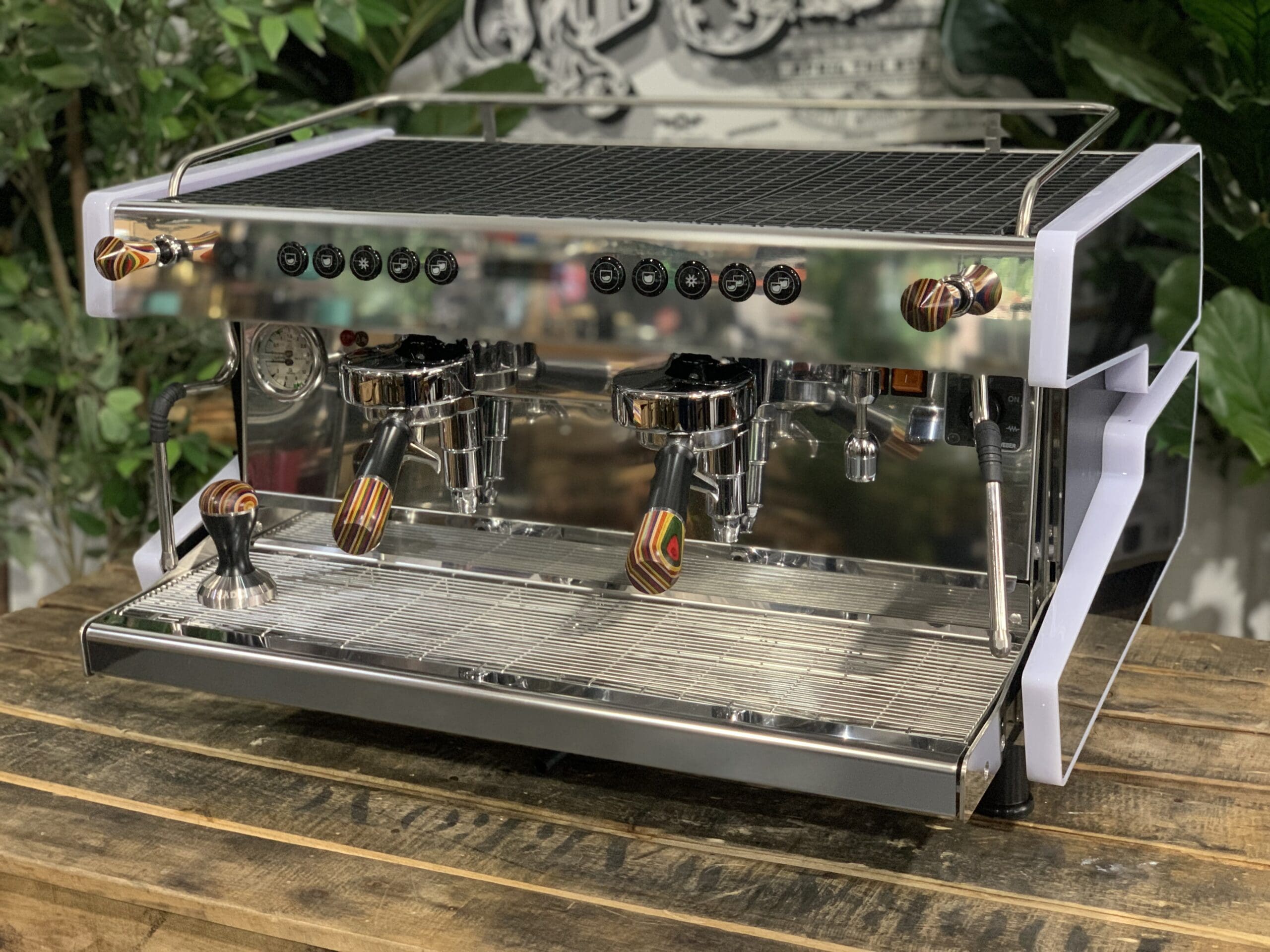 Cime CO-03 NEO E61 with Multi Colour Skateboard & Grips - 2 Group Commercial Espresso Machine - Black
