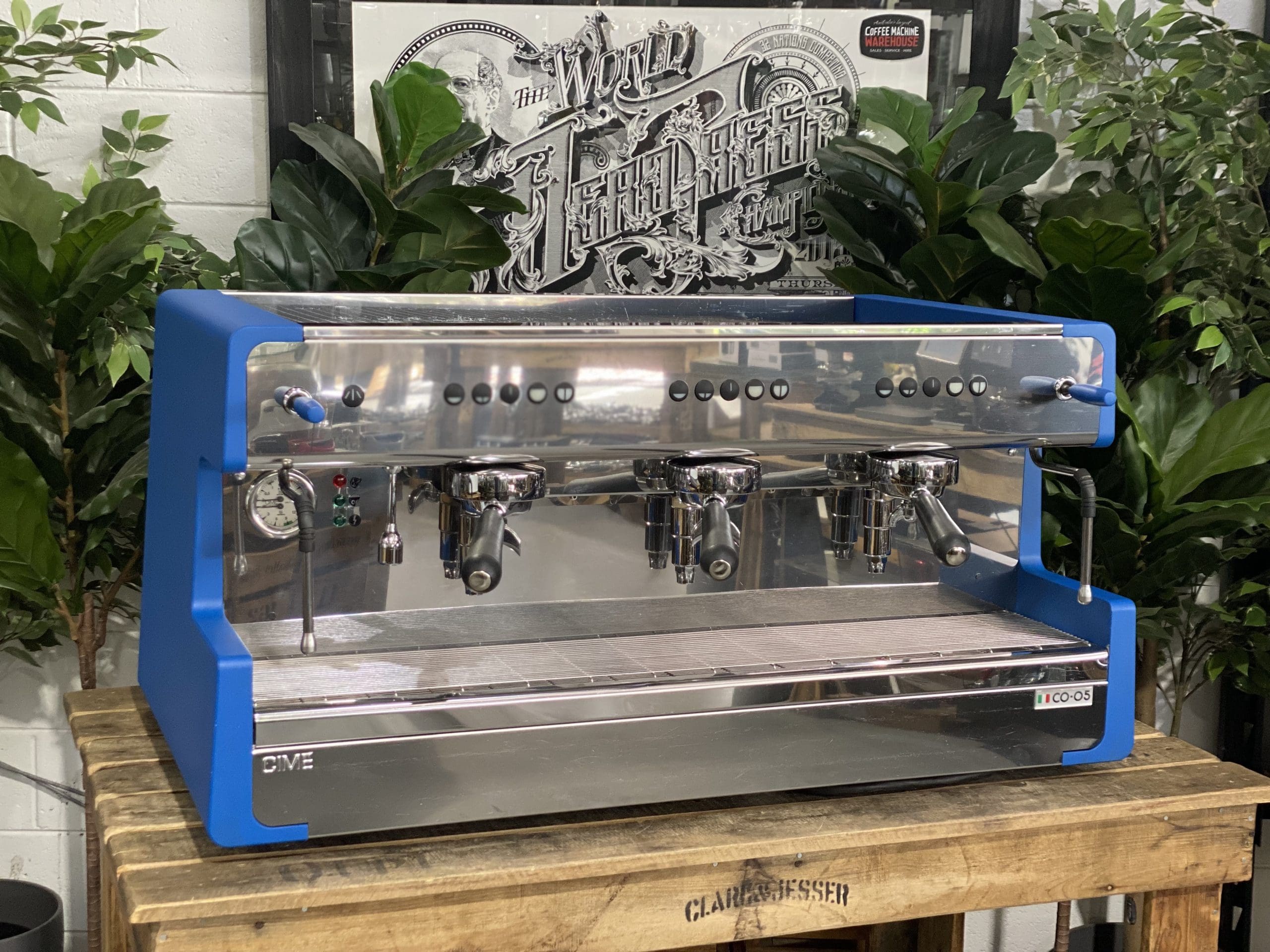 CIME CO-05 - 3 Group Commercial Espresso Machine - Blue
