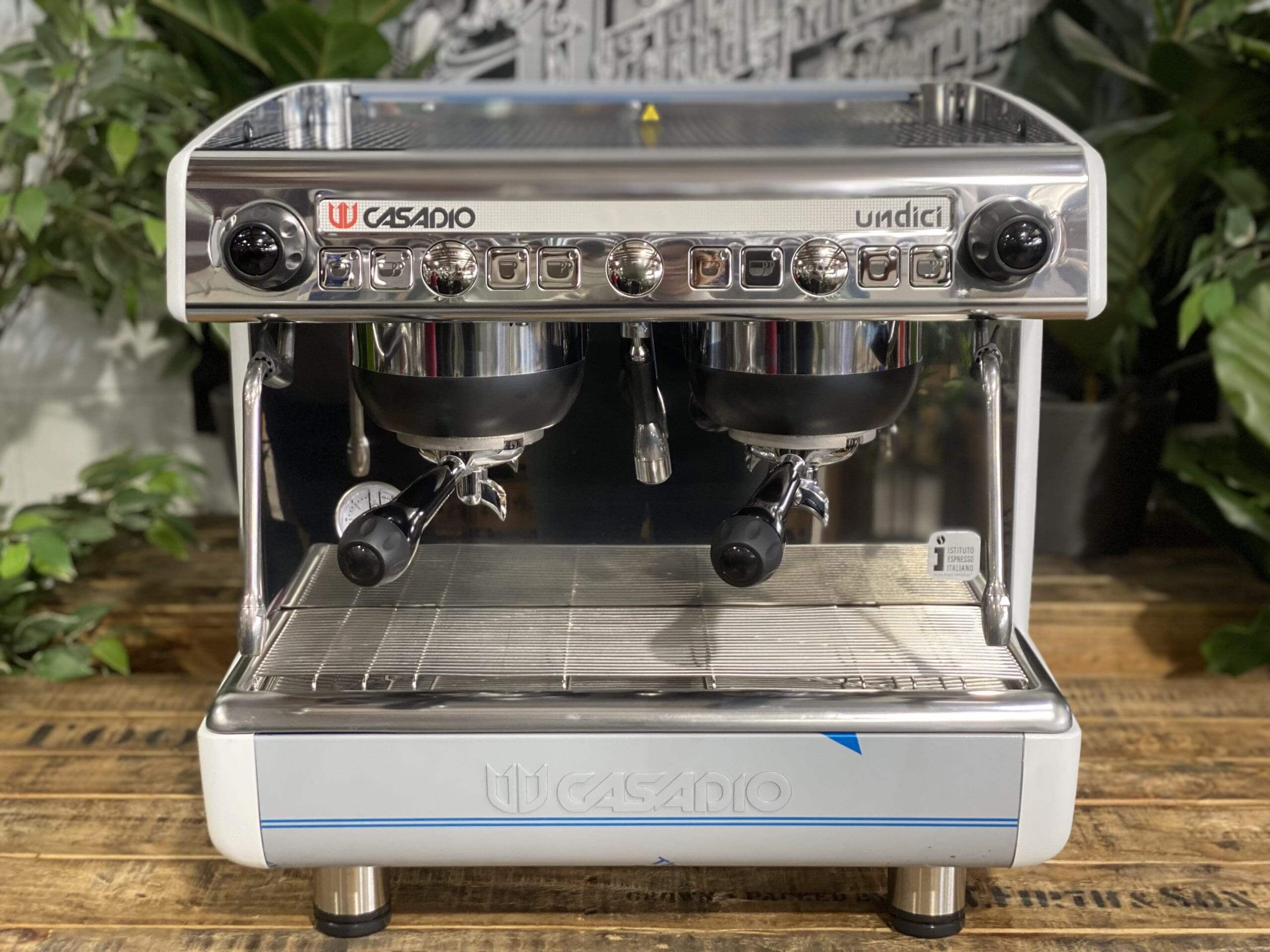 Casadio Undici Compact White and - 2 Group Commercial Espresso Machine - Stainless