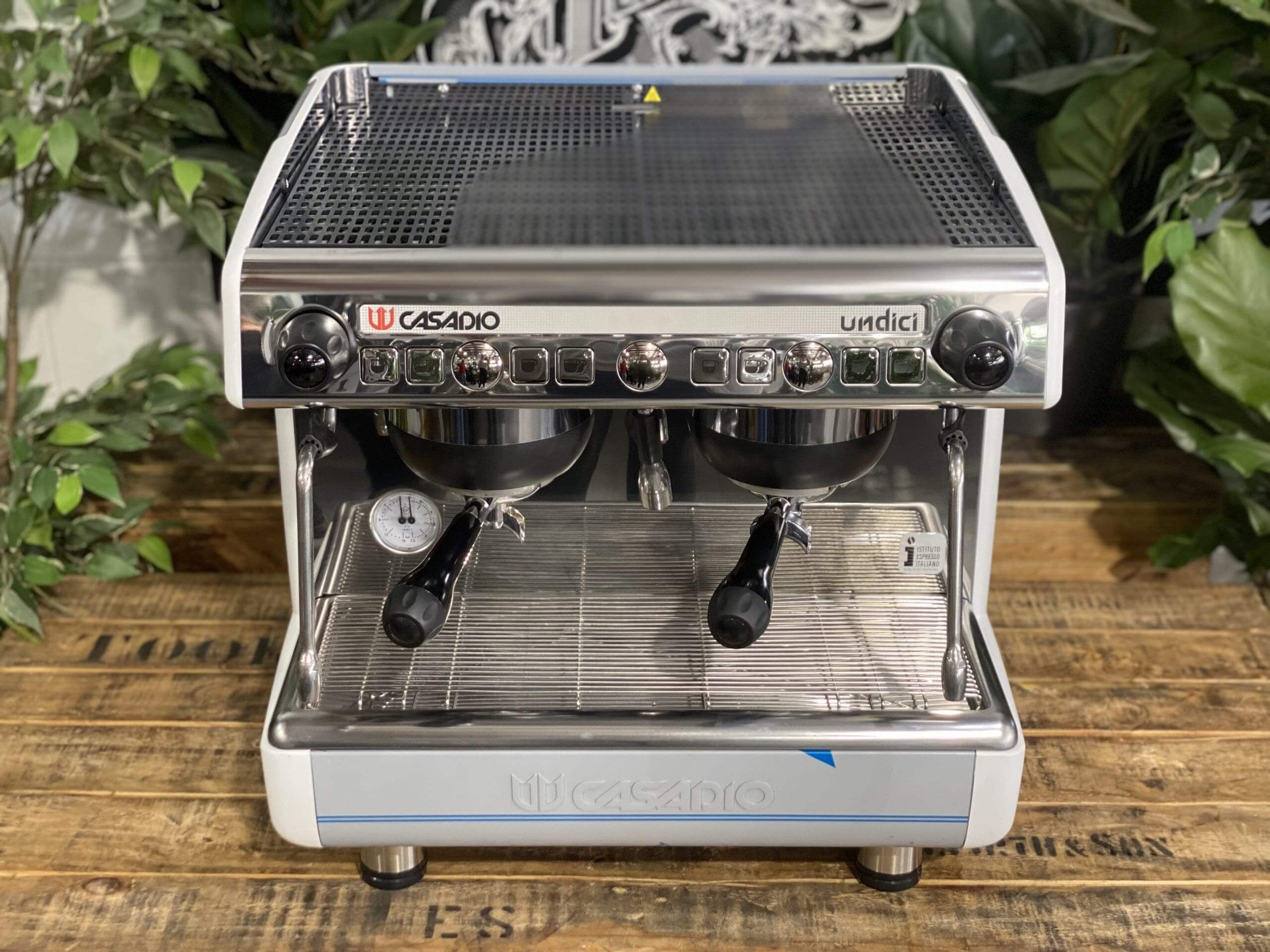 Casadio Undici Compact White and - 2 Group Commercial Espresso Machine - Stainless