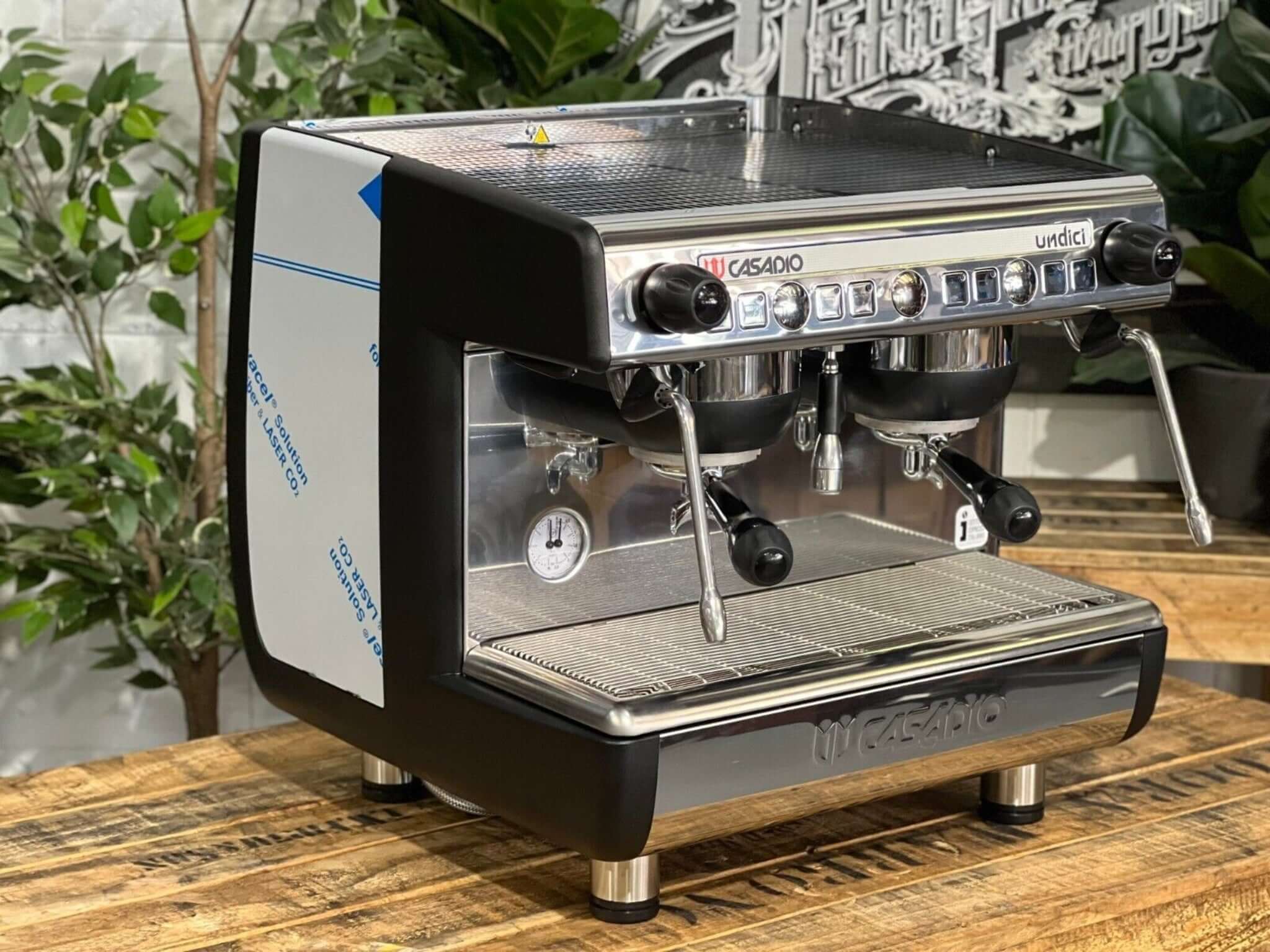 Casadio Undici Compact Black and - 2 Group Commercial Espresso Machine - Stainless