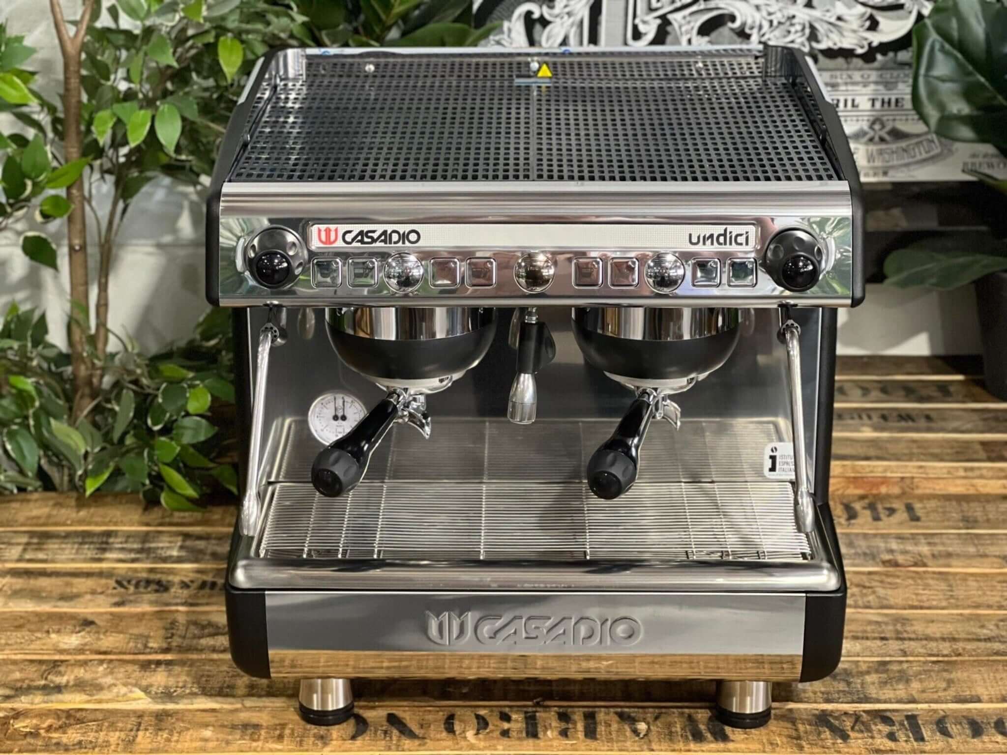 Casadio Undici Compact Black and - 2 Group Commercial Espresso Machine - Stainless