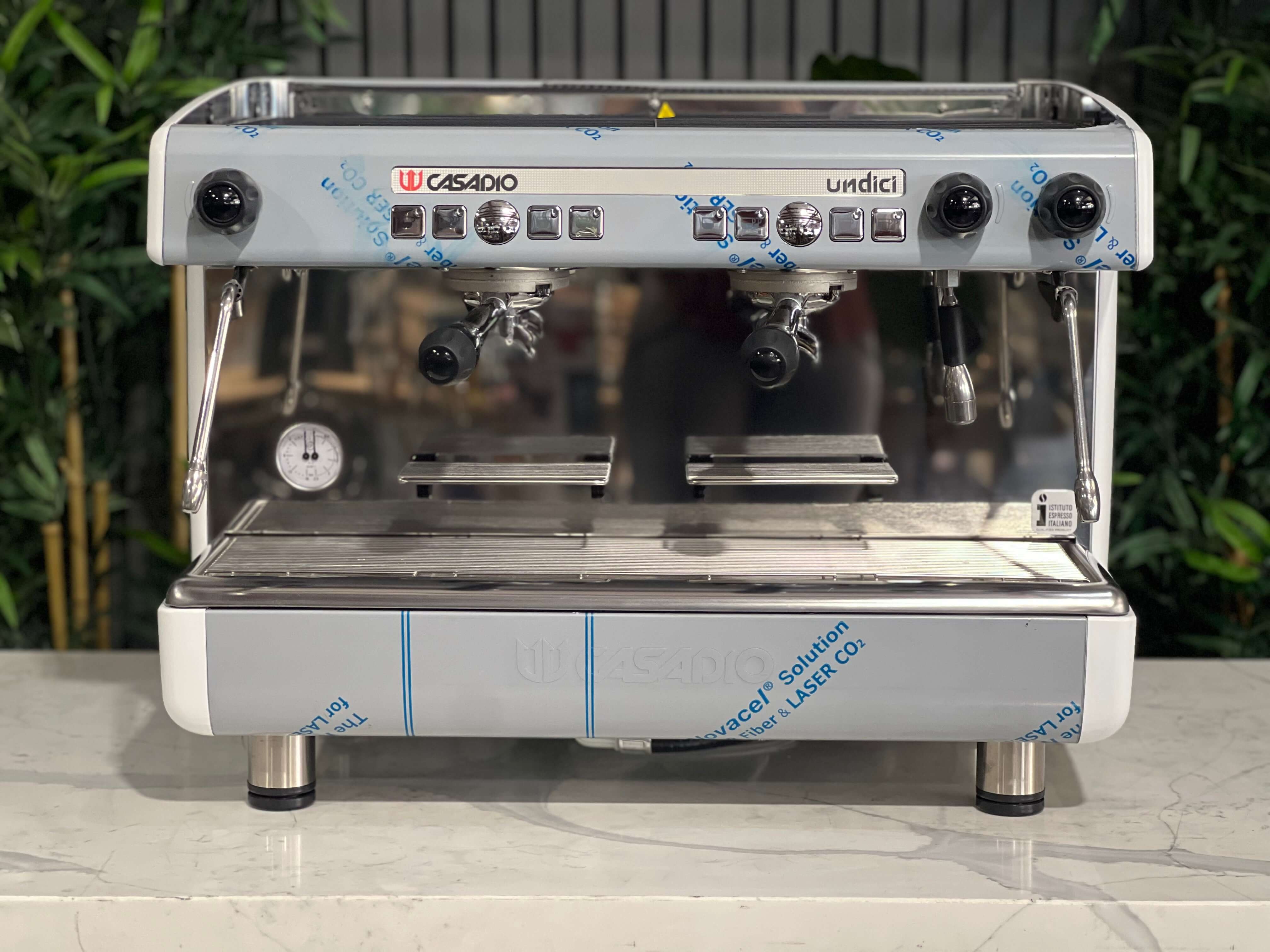 Casadio Undici Brand White - 2 Group Commercial Espresso Machine - Stainless