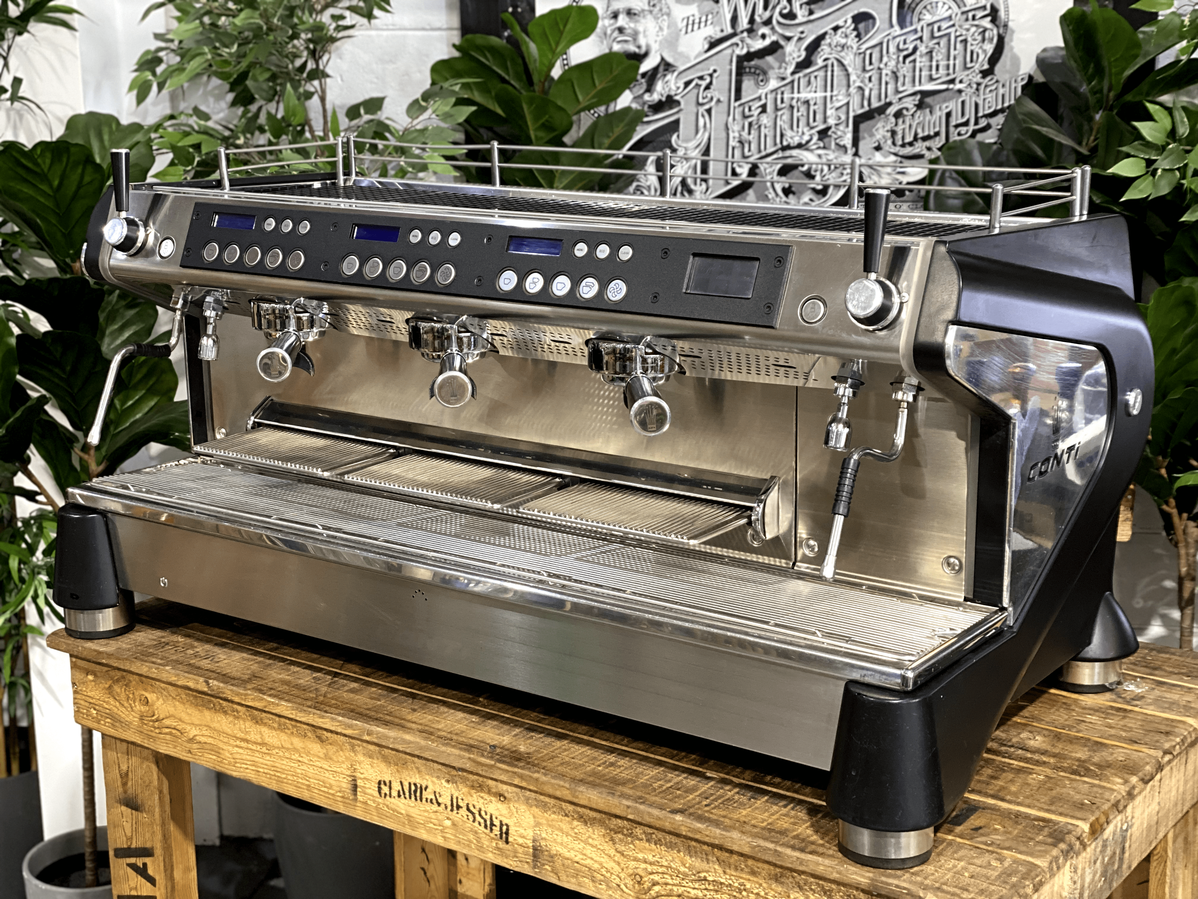Conti Monte Carlo 3 Group Black Espresso Coffee Machine - 31872