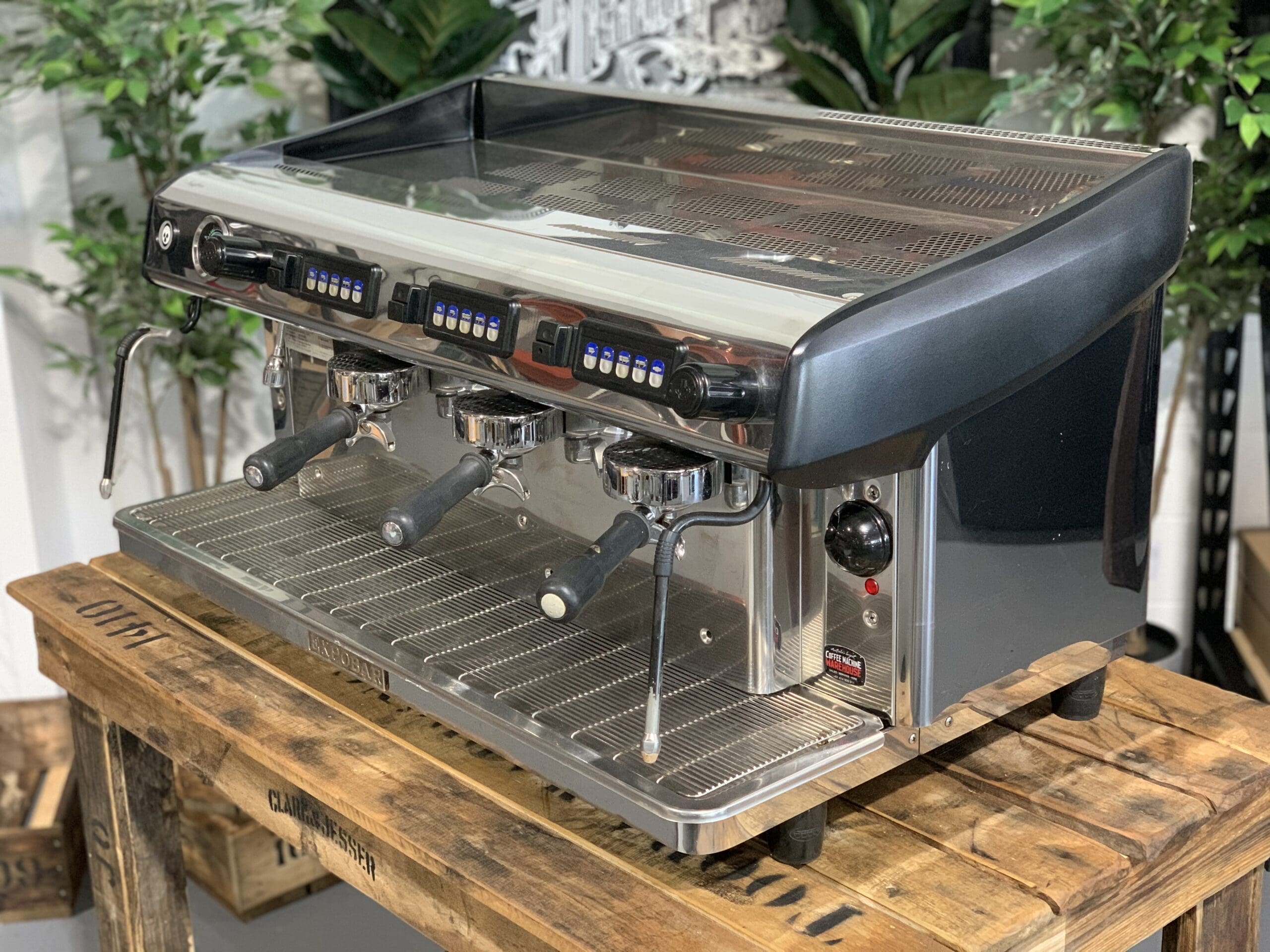 Expobar MegaCrem Auto Steam - 3 Group Commercial Espresso Machine - Stainless Steel