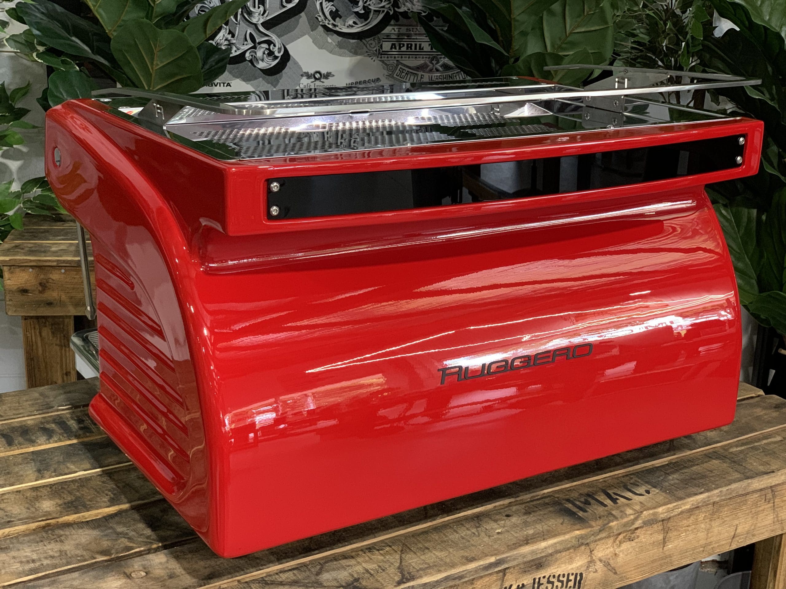 Expobar Ruggero Classic Flick Taps High Cup - 2 Group Commercial Espresso Machine - Red