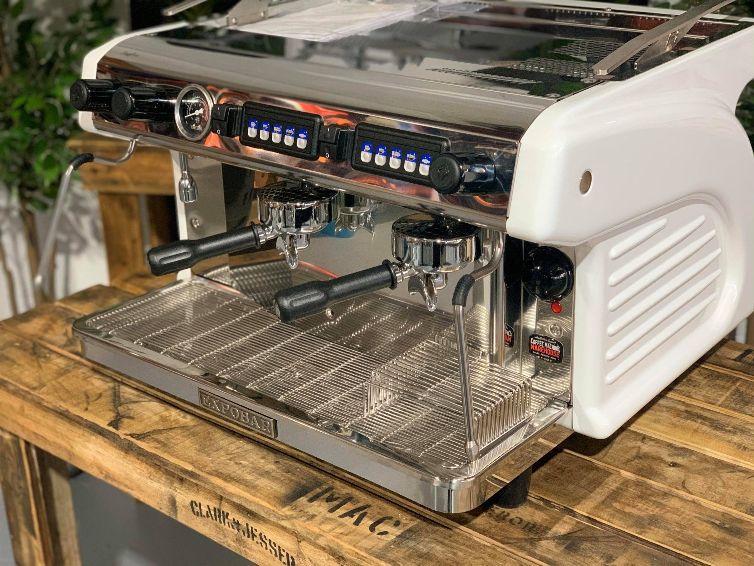 Expobar Ruggero Classic V2 High Cup Gloss - 2 Group Commercial Espresso Machine - White