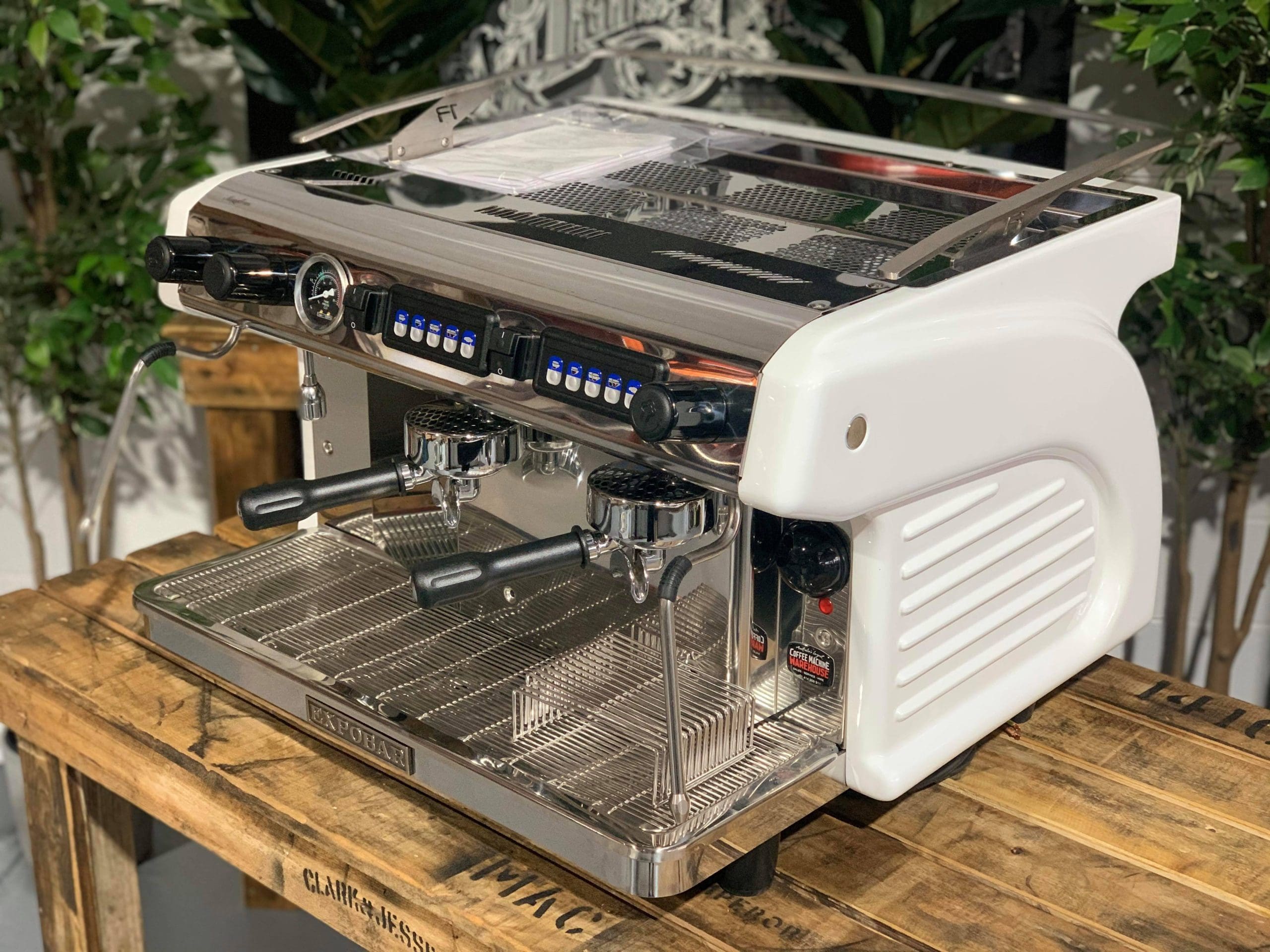 Expobar Ruggero Classic V2 High Cup Gloss - 2 Group Commercial Espresso Machine - White