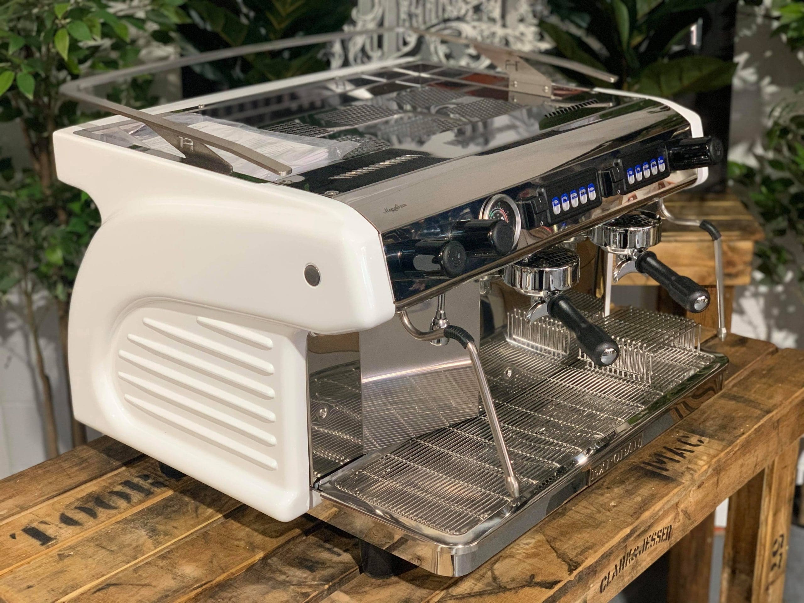 Expobar Ruggero Classic V2 High Cup Gloss - 2 Group Commercial Espresso Machine - White