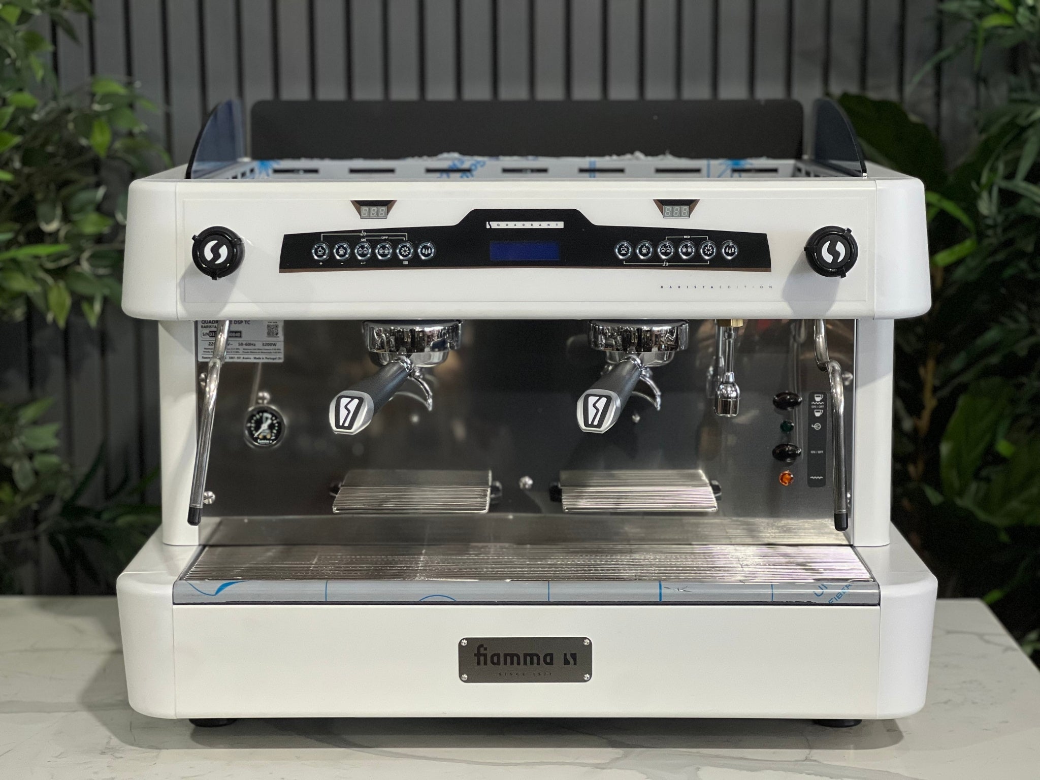 Fiamma Quadrant 2 DSP - 2 Group Commercial Espresso Machine - White