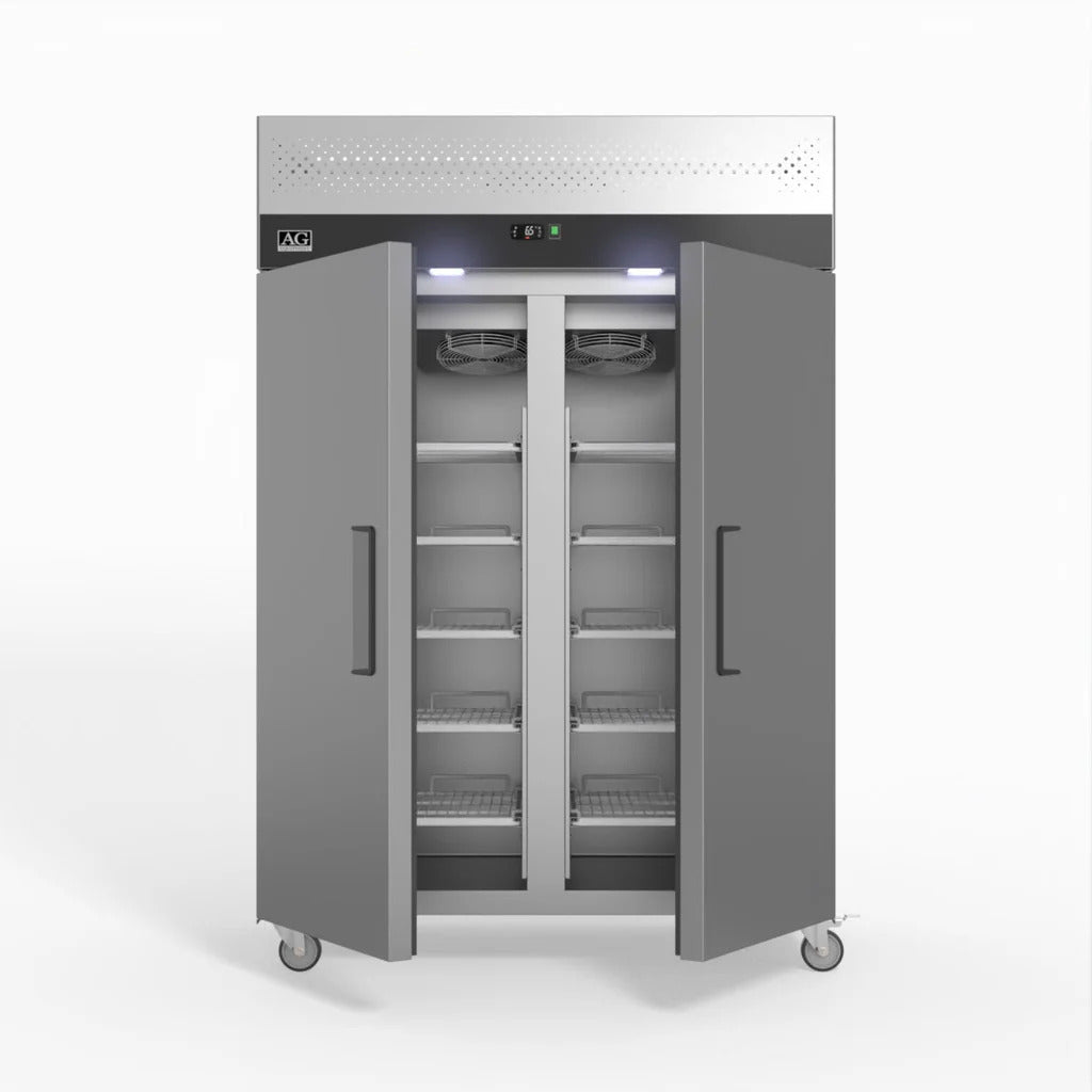 AG GNX1000TN1000 Litre Upright Double Stainless Steel Door Fridge GNX1000TN