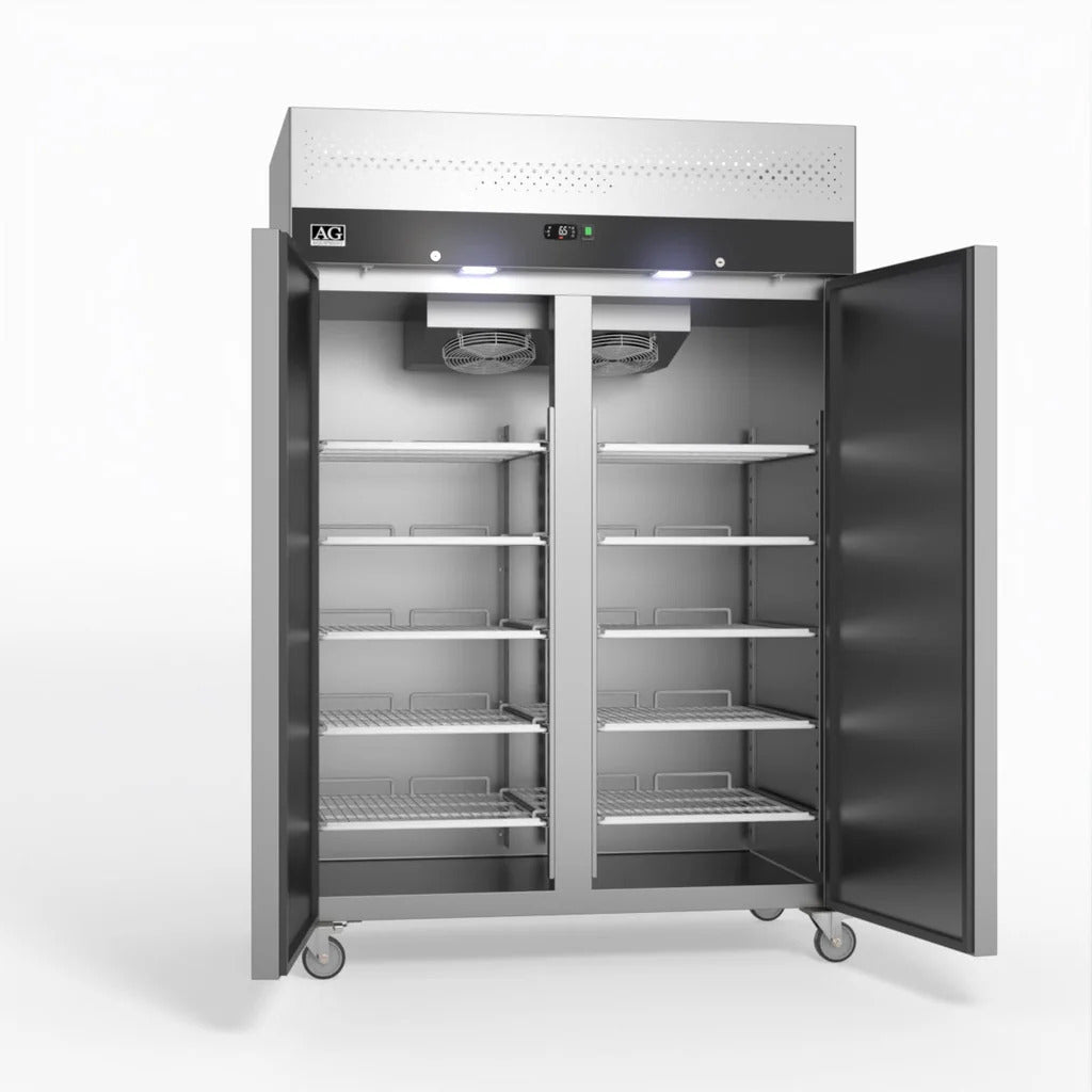 AG GNX1000TN1000 Litre Upright Double Stainless Steel Door Fridge GNX1000TN