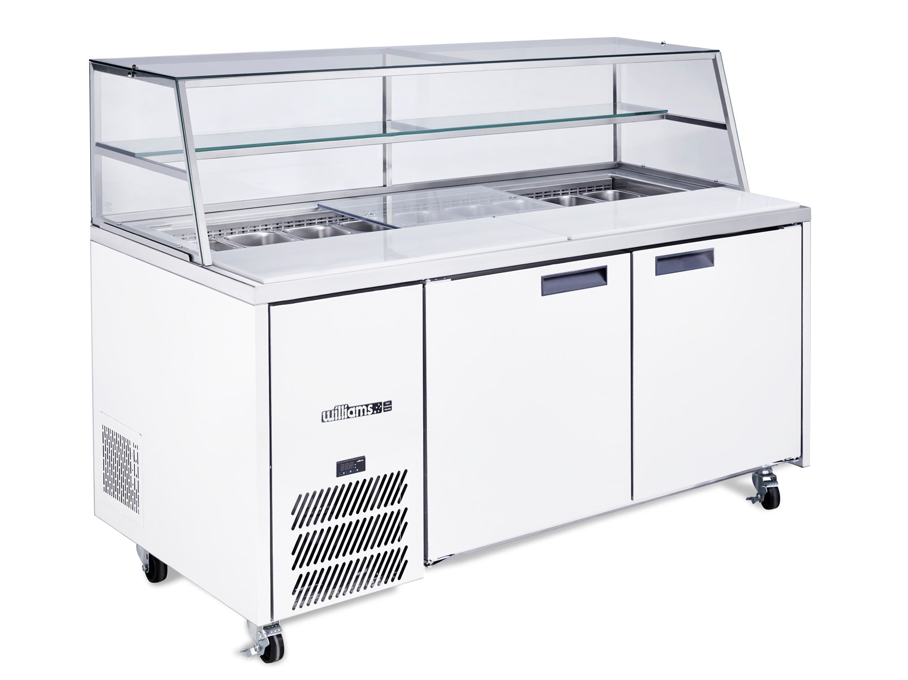Williams Jade Sandwich - Two Door White Colorbond Prep Counter Refrigerator With Blown Air Well HJ2SCBA