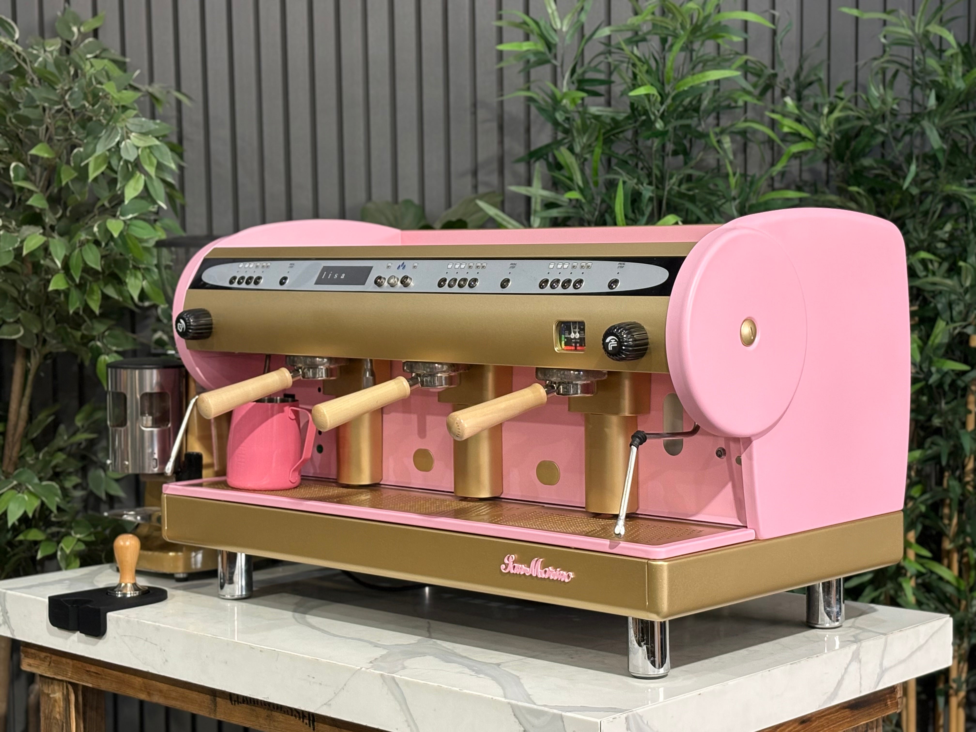 San Marino Lisa R Coffee & Grinder - 3 Group Commercial Espresso Machine