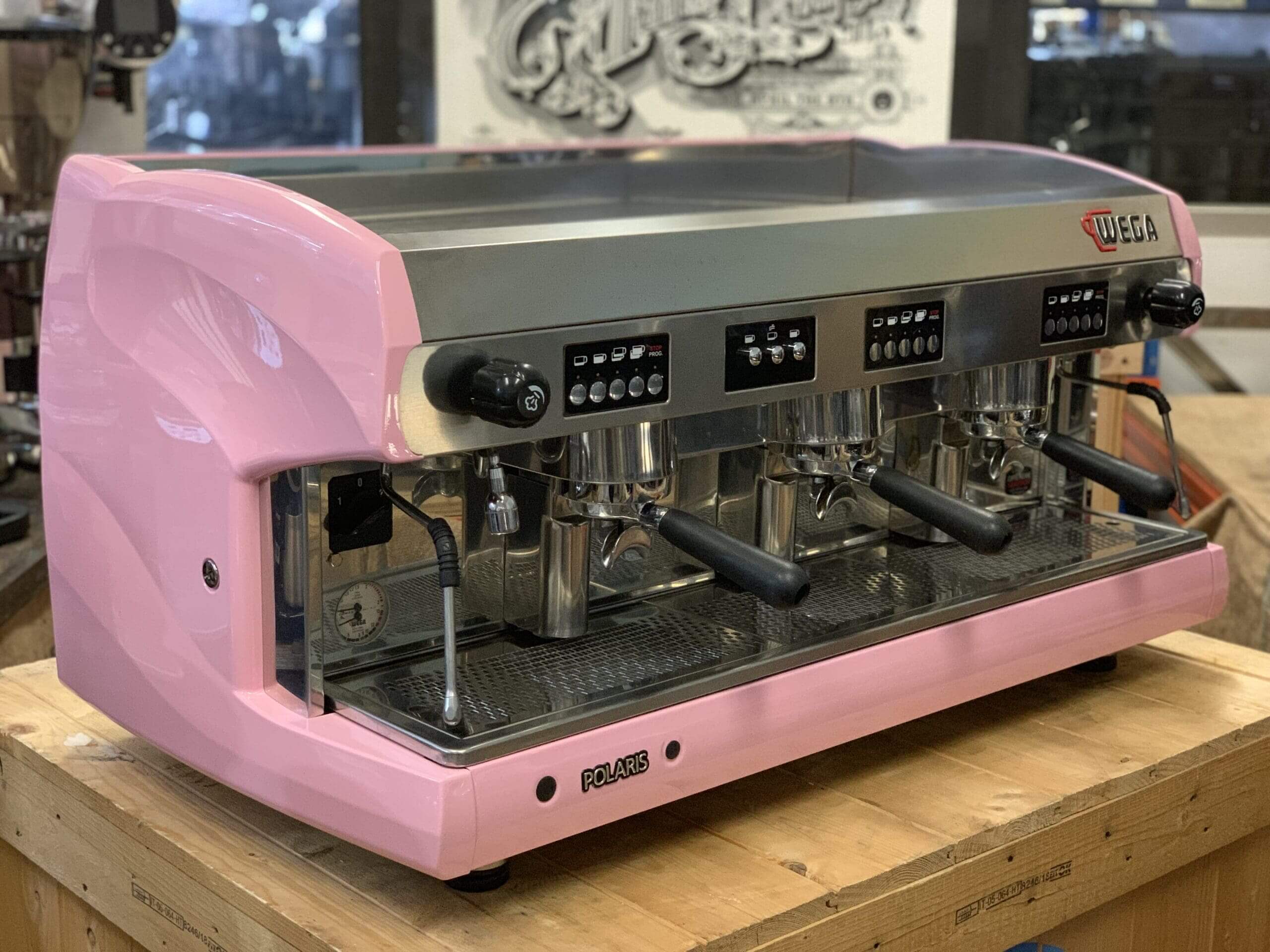 Wega Polaris - 3 Group Commercial Espresso Machine - Pink
