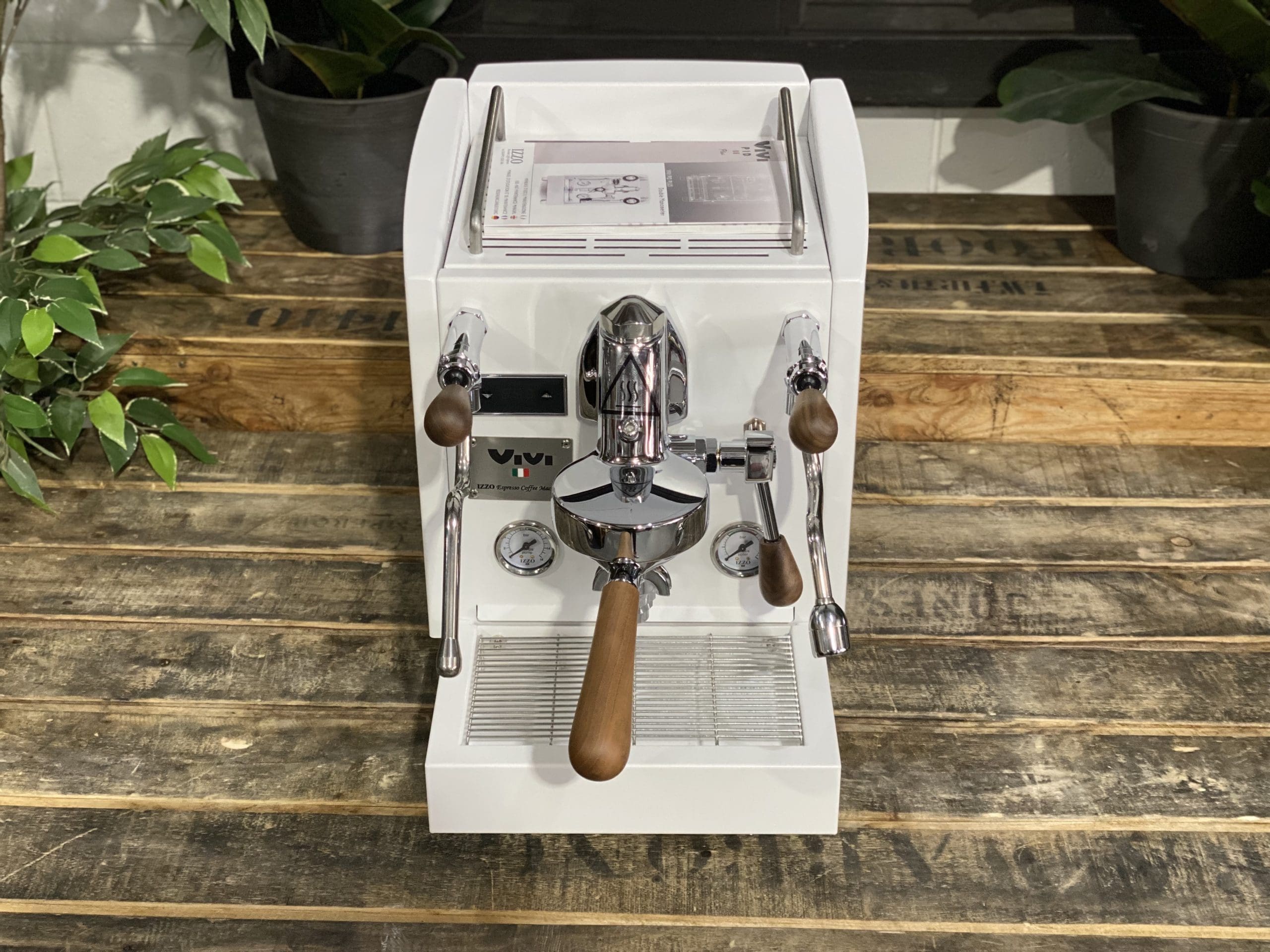 Izzo Vivi Duetto Dual Boiler White - 1 Group Commercial Espresso Machine - Timber