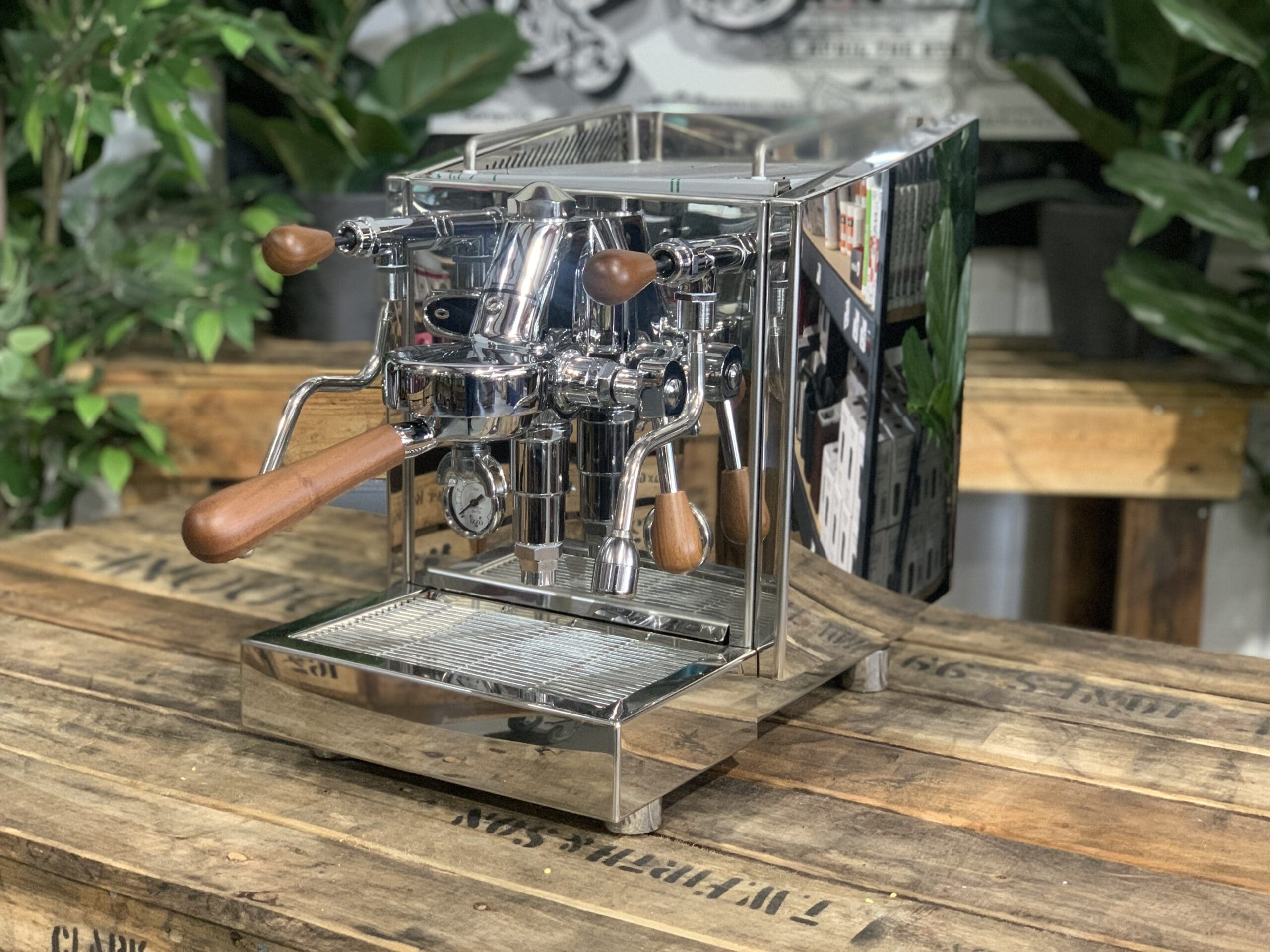 Izzo Vivi PID Flick Taps Stainless With Kit - 1 Group Commercial Espresso Machine - Timber