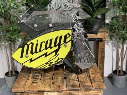 Kees Van Der Westen Mirage Arte Veloce Triplette Sides - 3 Group Commercial Espresso Machine - Yellow