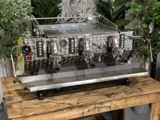 Kees Van Der Westen Mirage Arte Veloce Triplette Sides - 3 Group Commercial Espresso Machine - Yellow