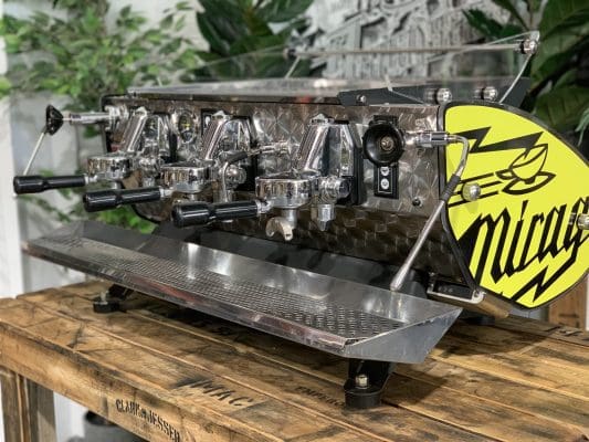 Kees Van Der Westen Mirage Arte Veloce Triplette Sides - 3 Group Commercial Espresso Machine - Yellow