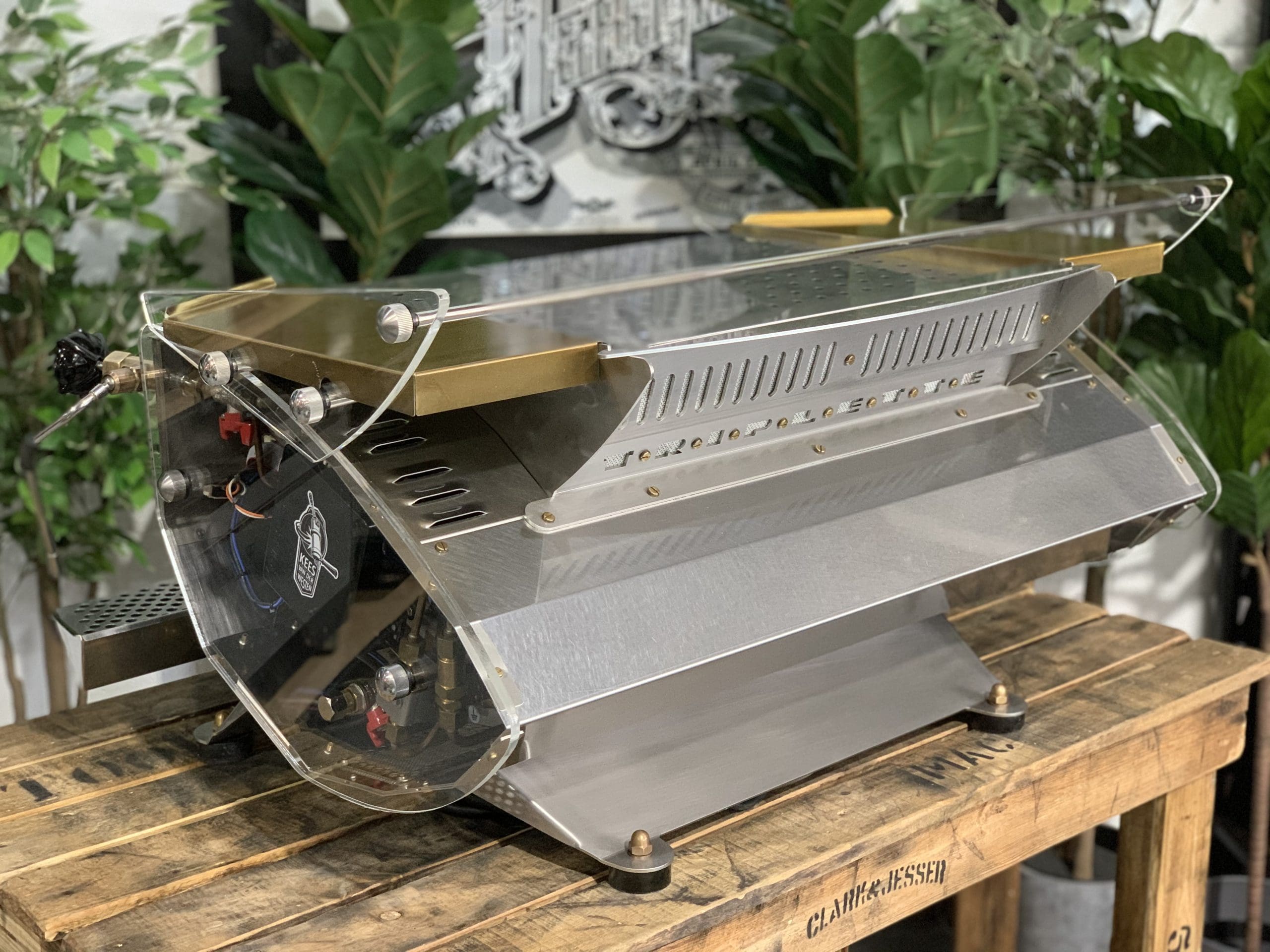 Kees Van Der Western Mirage Triplett Steampunk Bastone - 3 Group Commercial Espresso Machine
