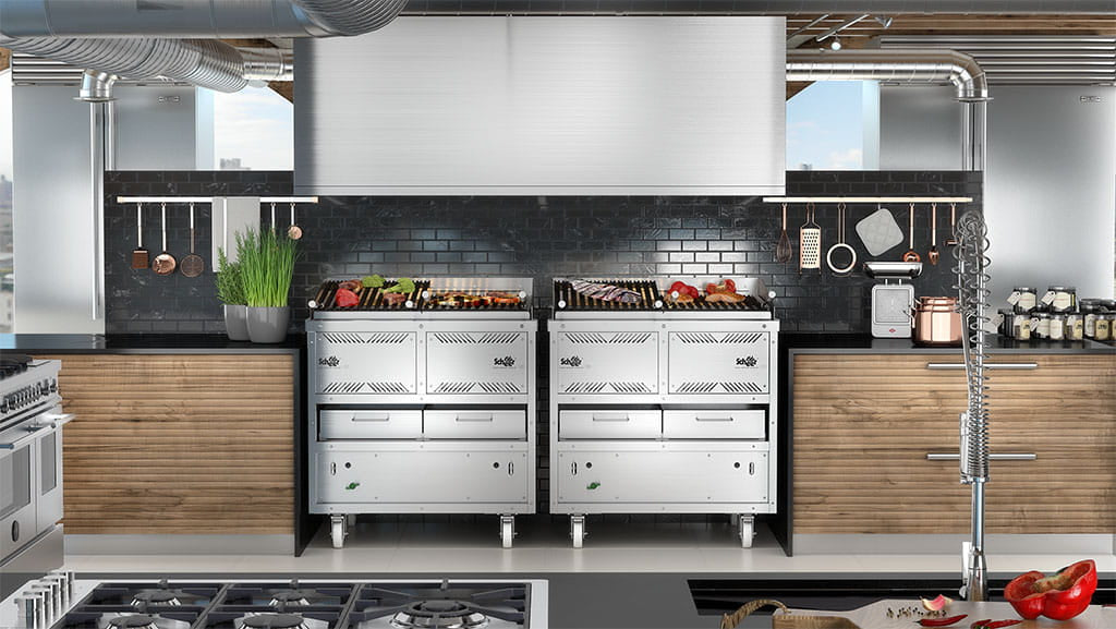 Scheer Gas Lava Rock Parilla Grill - 1000mm Width - LV620A-1000