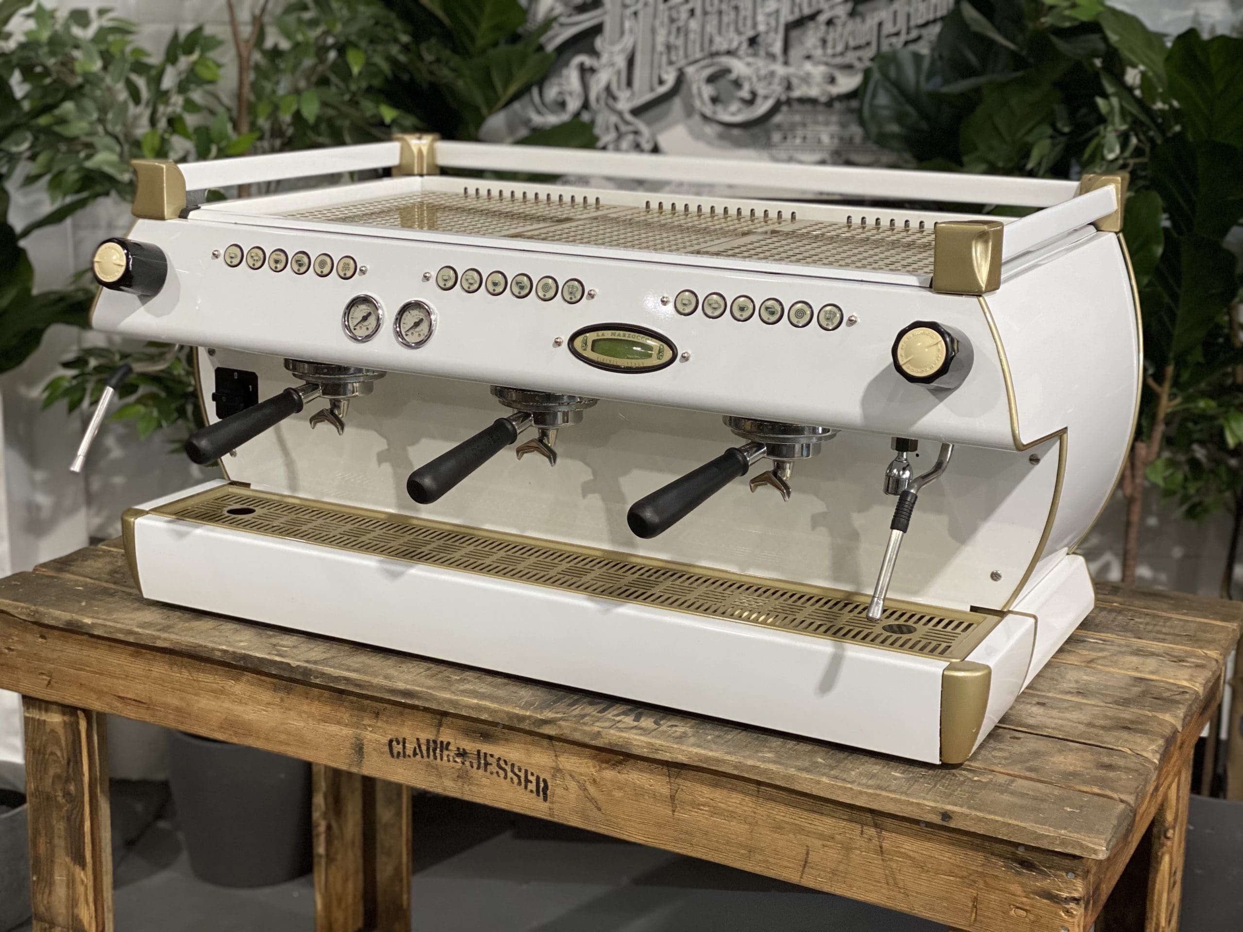 La Marzocco GB5 3 Group White & Gold Espresso Coffee Machine - 30950