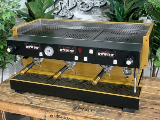 La Marzocco Linea Black and - 3 Group Commercial Espresso Machine - Gold