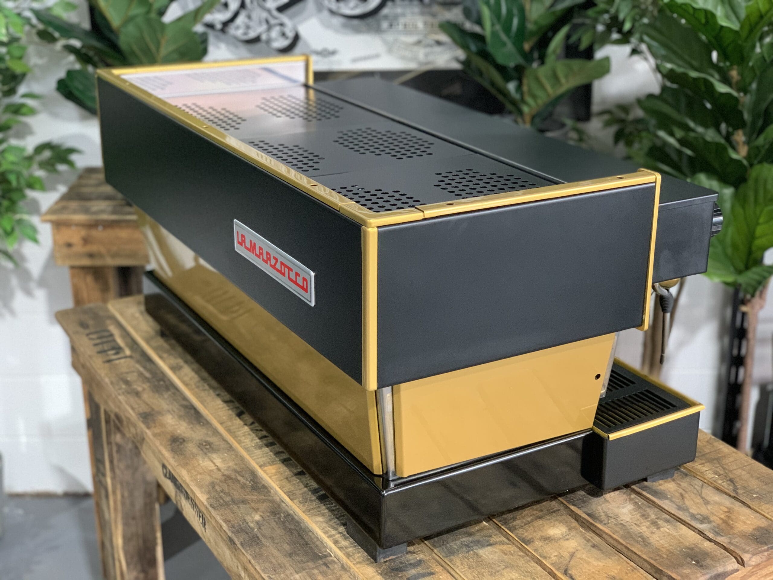La Marzocco Linea Classic Black - 3 Group Commercial Espresso Machine - Gold